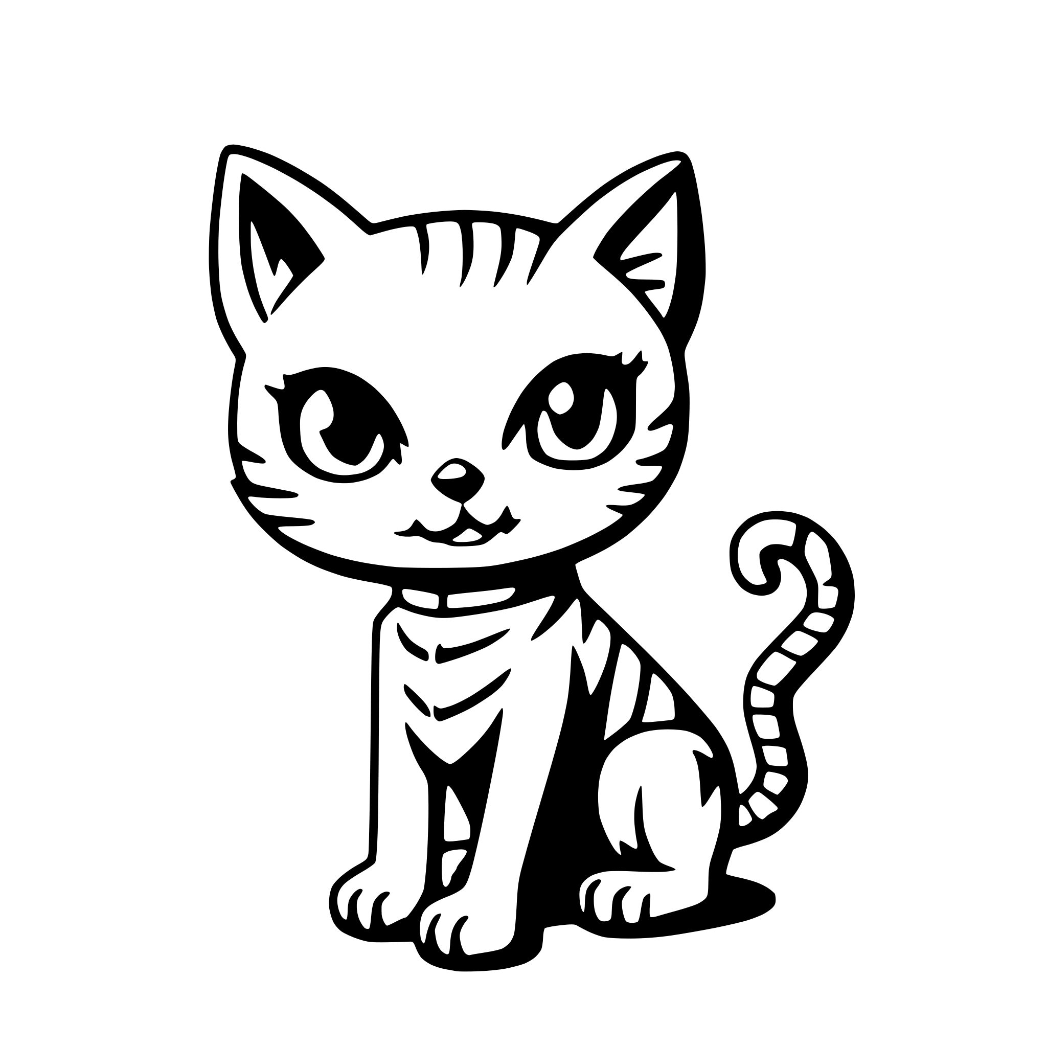 AI-generated SVG of a Generate a cute cute skeleton in the shape of a cat.