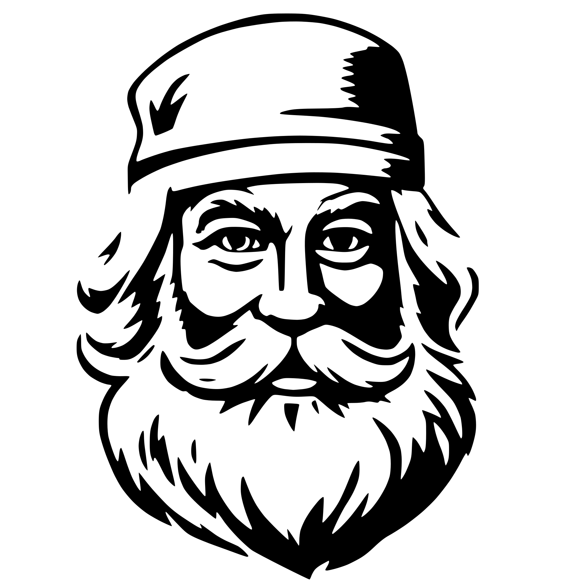 AI-generated SVG of 'simple santa face with cristmas accents'