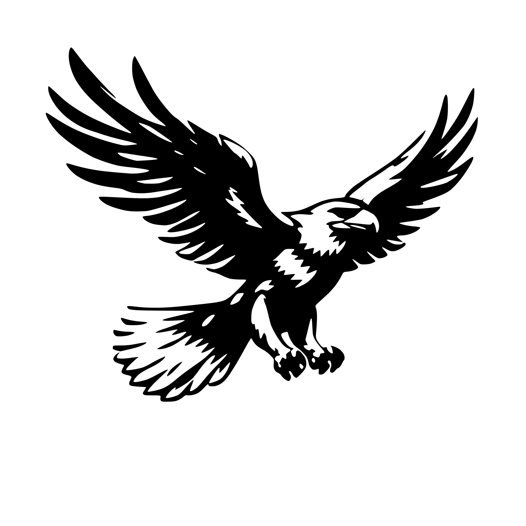 AI-generated SVG of 'flying eagle'