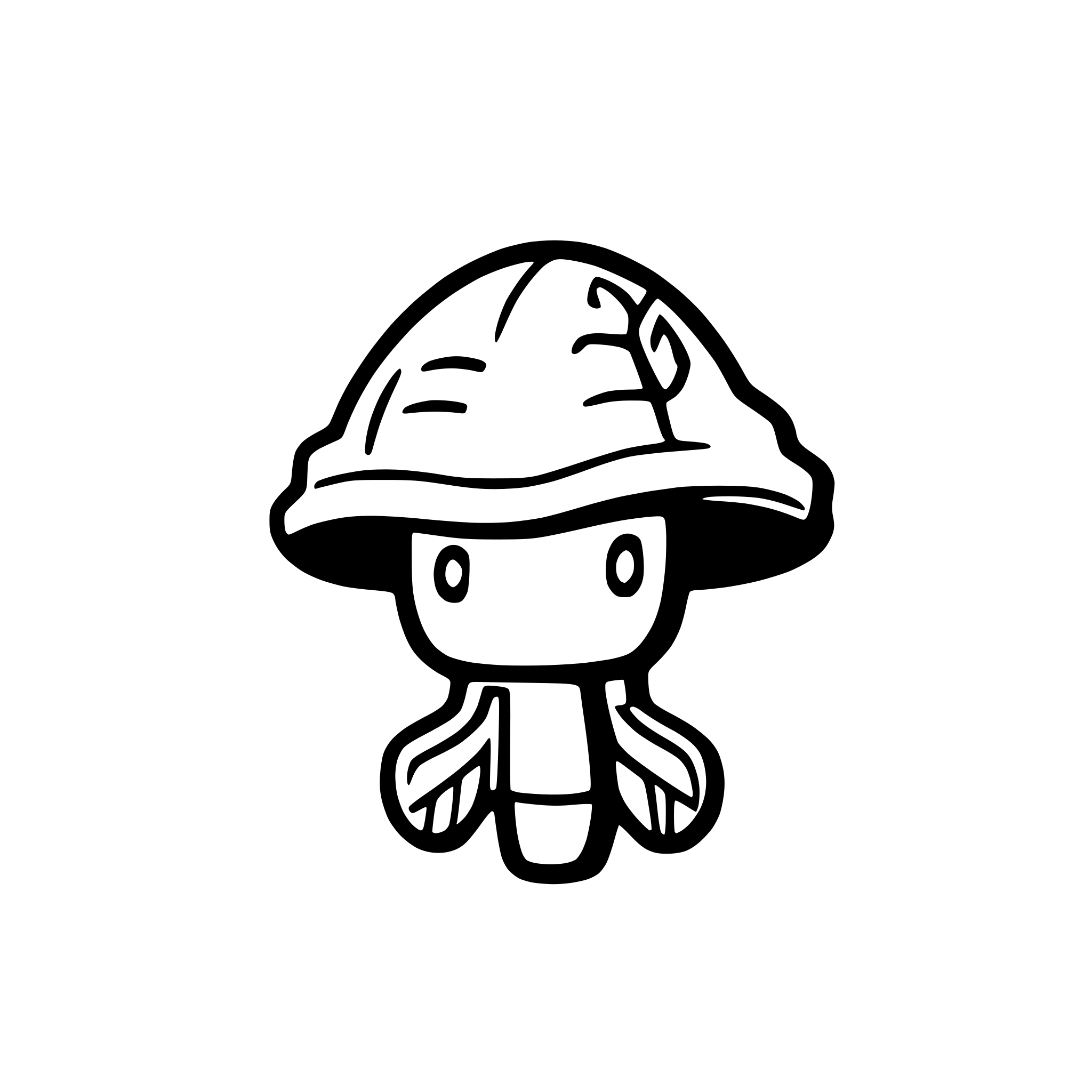 AI-generated SVG of 'lobster with a mushroom hat'
