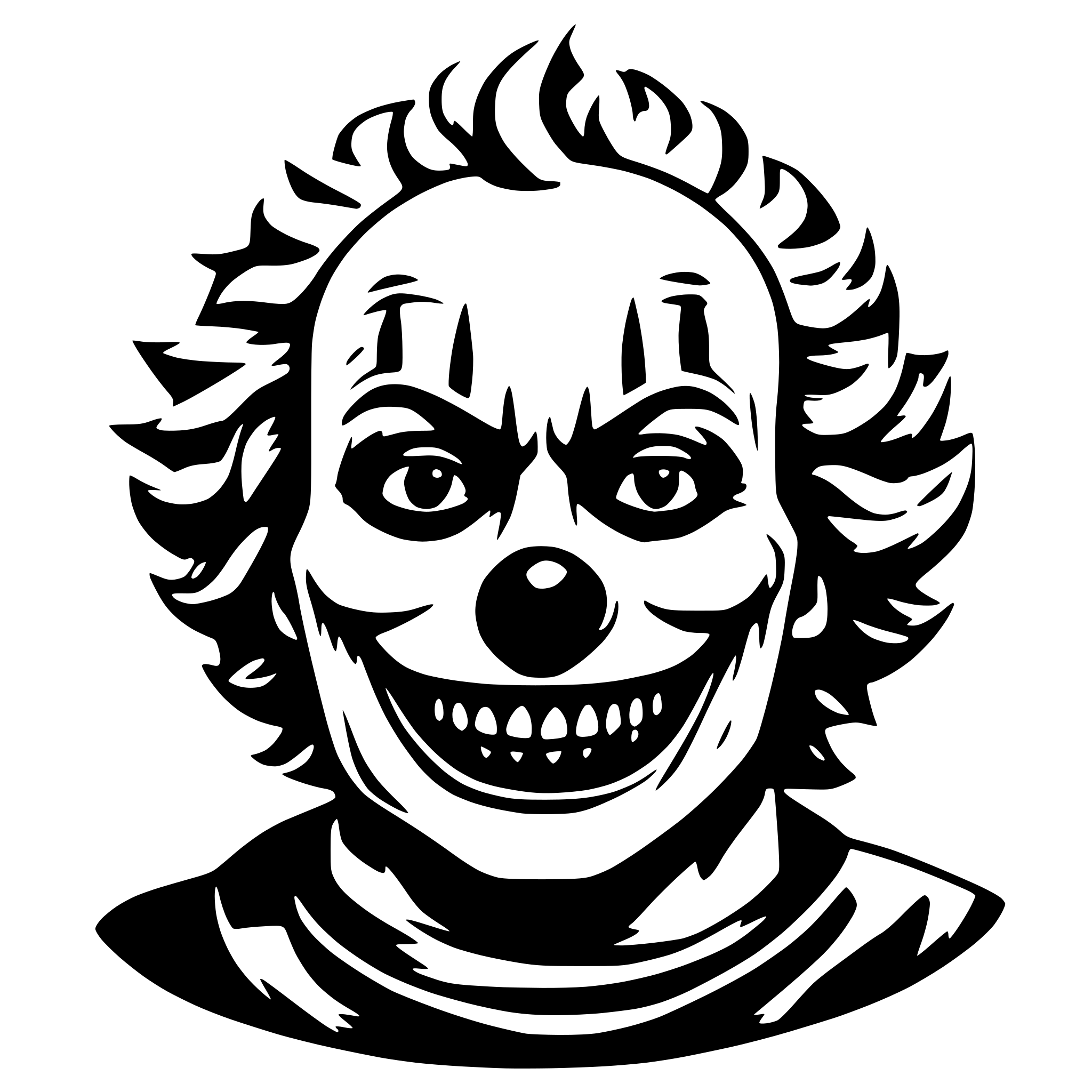 AI-generated SVG of 'evil clown'