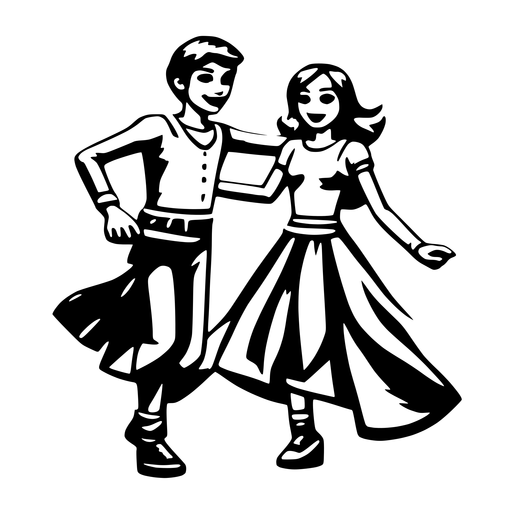 AI-generated SVG of 'Create dancing characters'