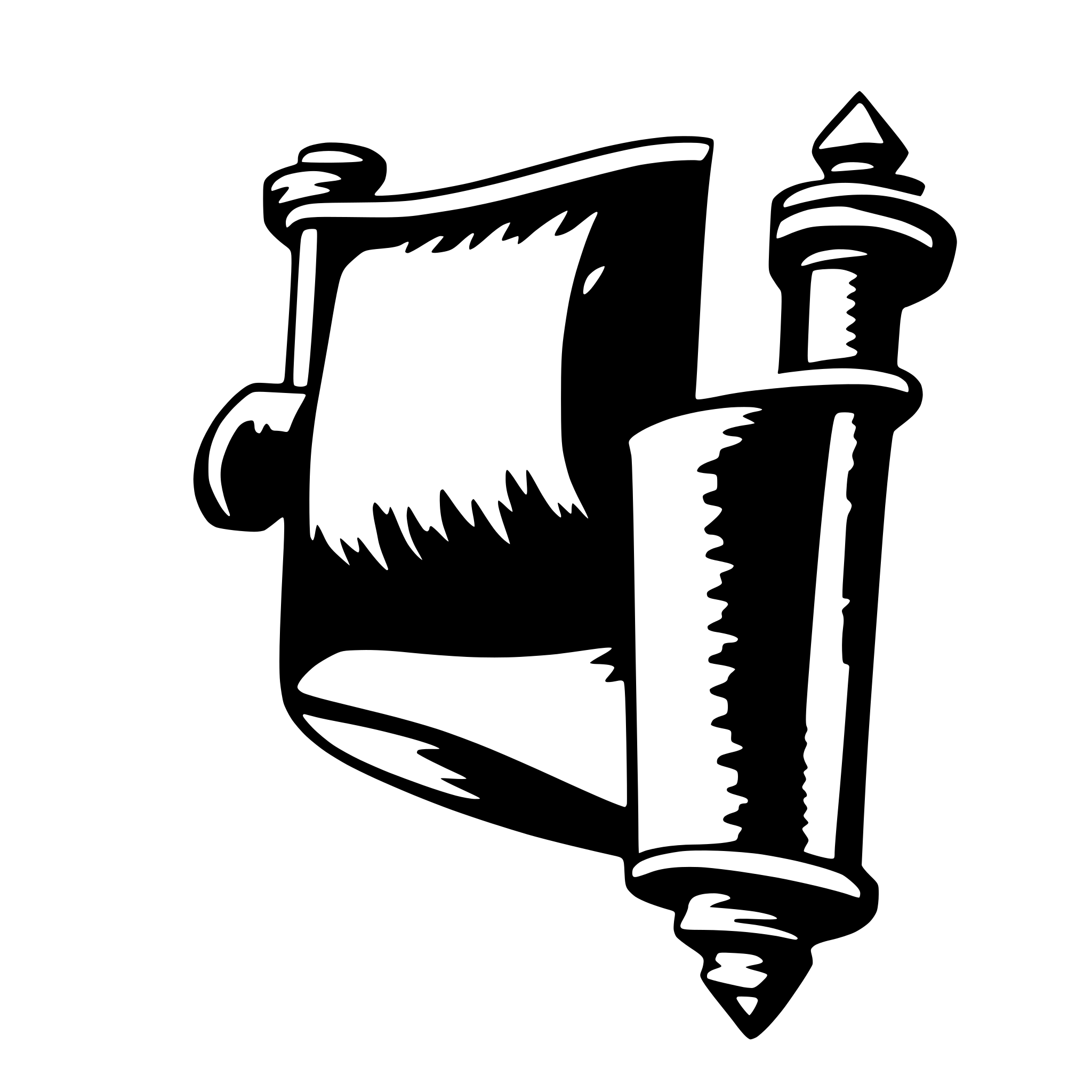 AI-generated SVG of a a scroll partially open