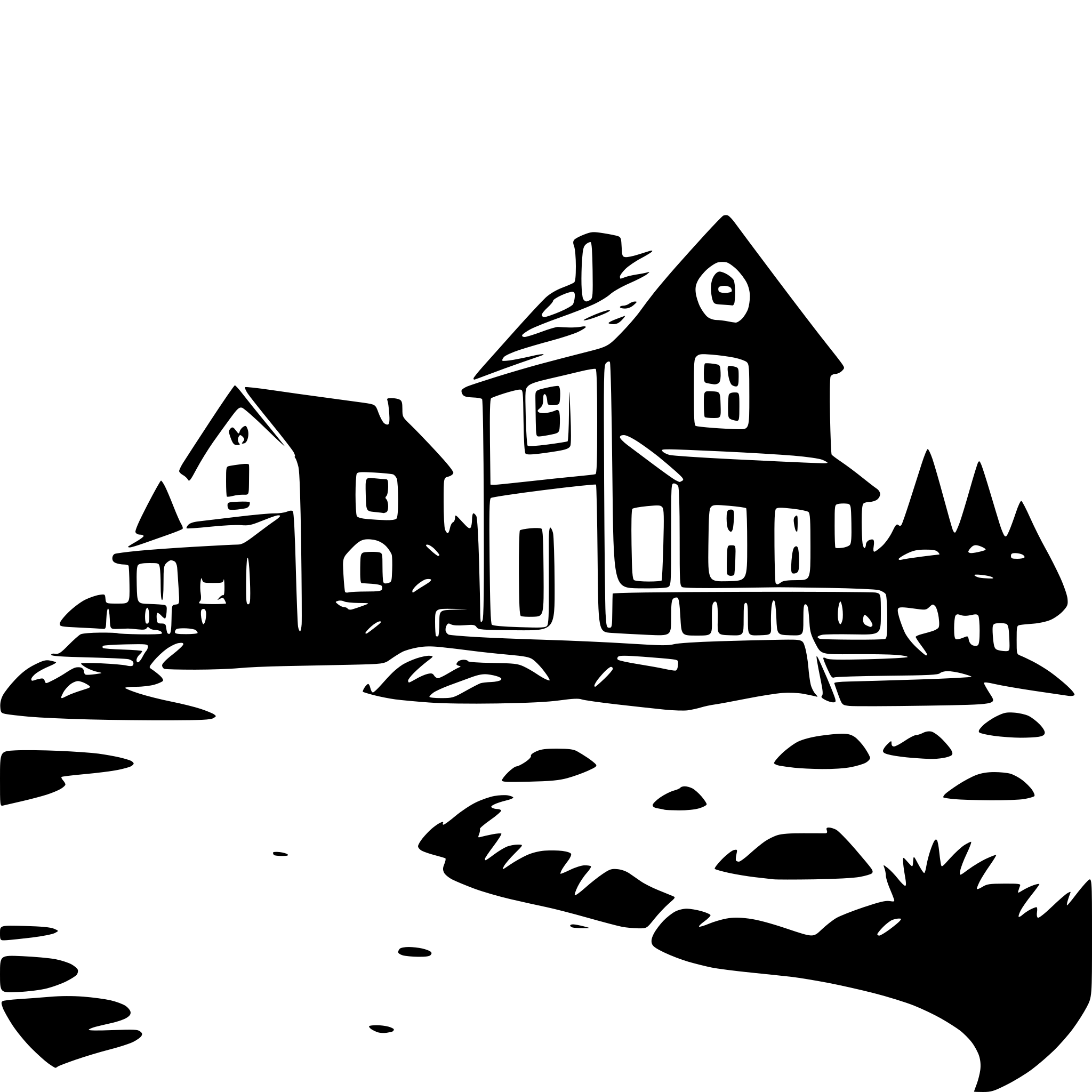 AI-generated SVG of 'beach landscape with cozy houses'