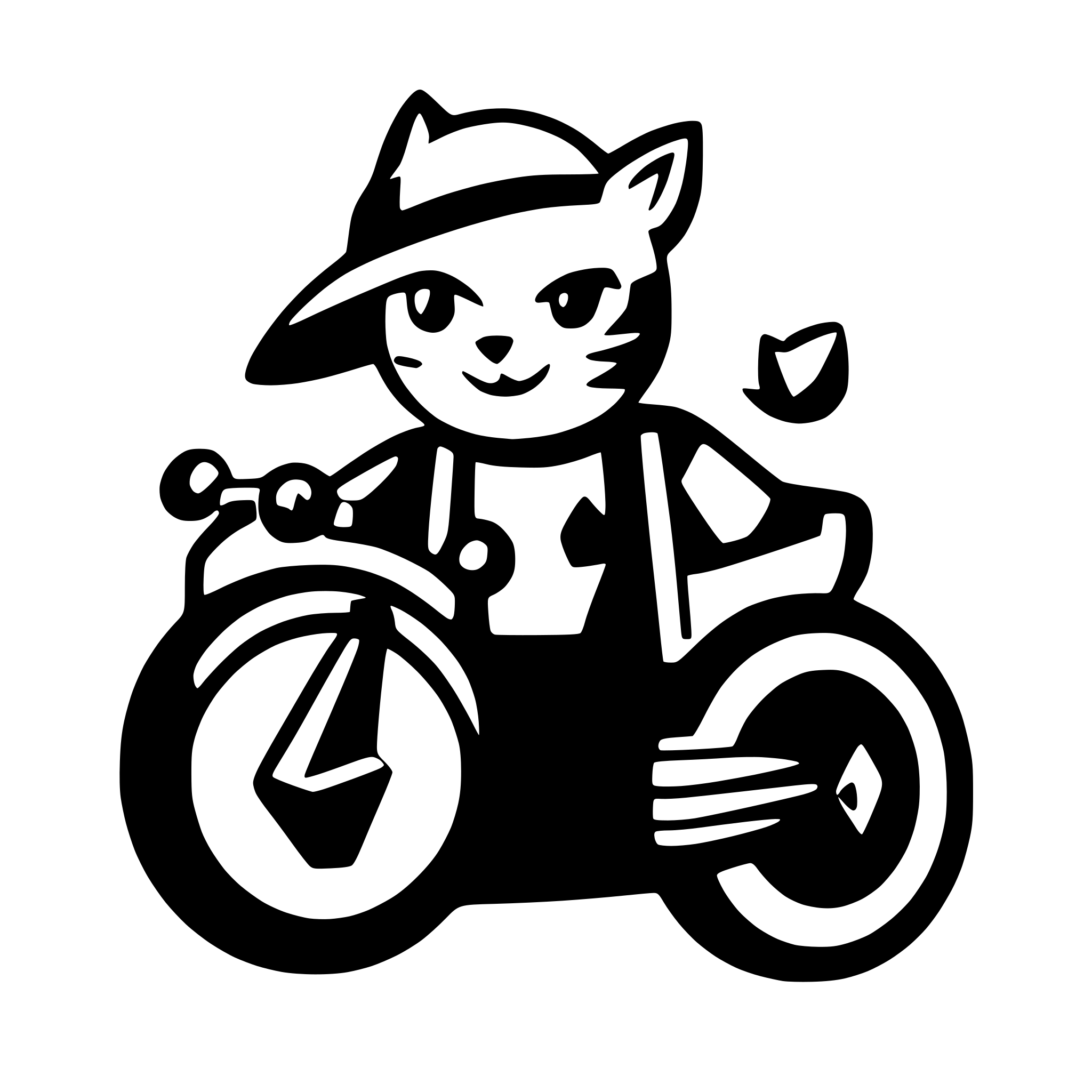 AI-generated SVG of a Cat riding a motorcycle with a clown costume on AI-generated SVG of a Cat riding a motorcycle with a clown costume on