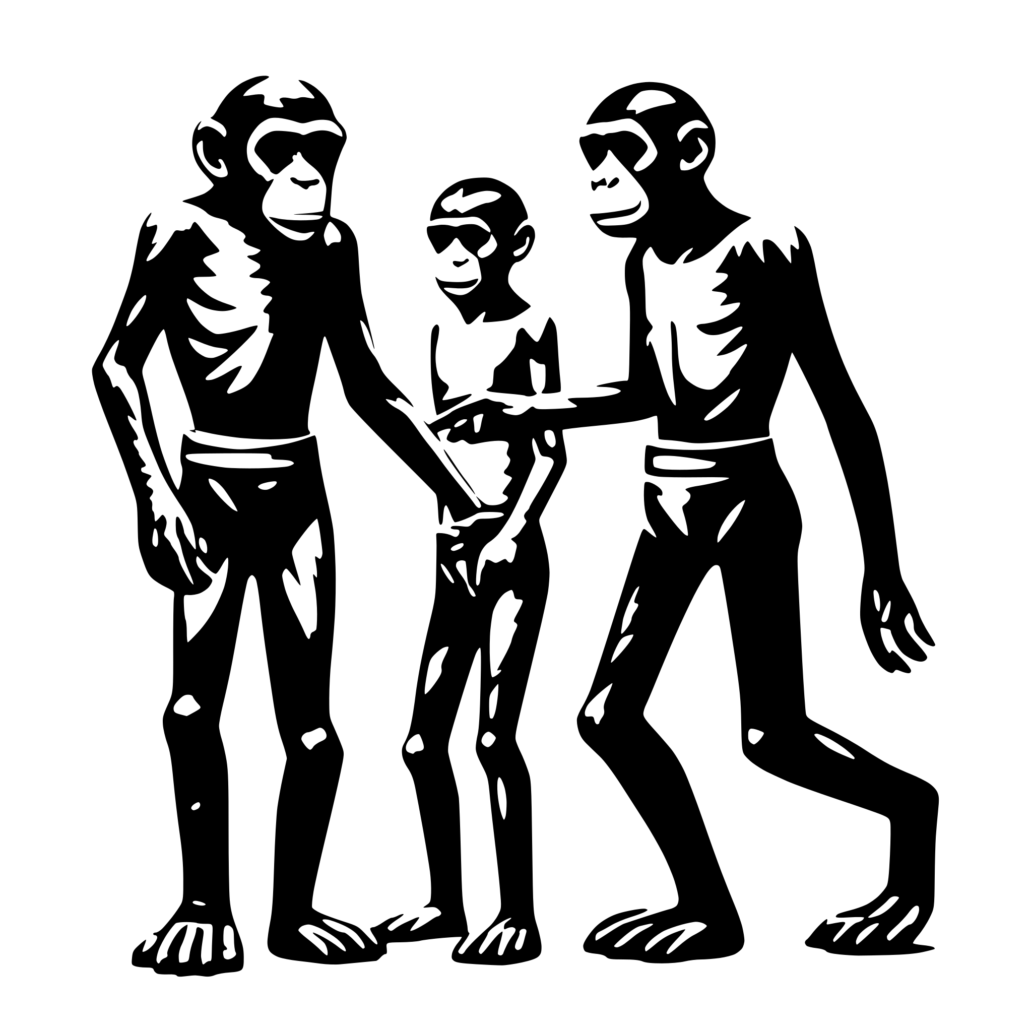 AI-generated SVG of a A graph of monkeys turning into humans