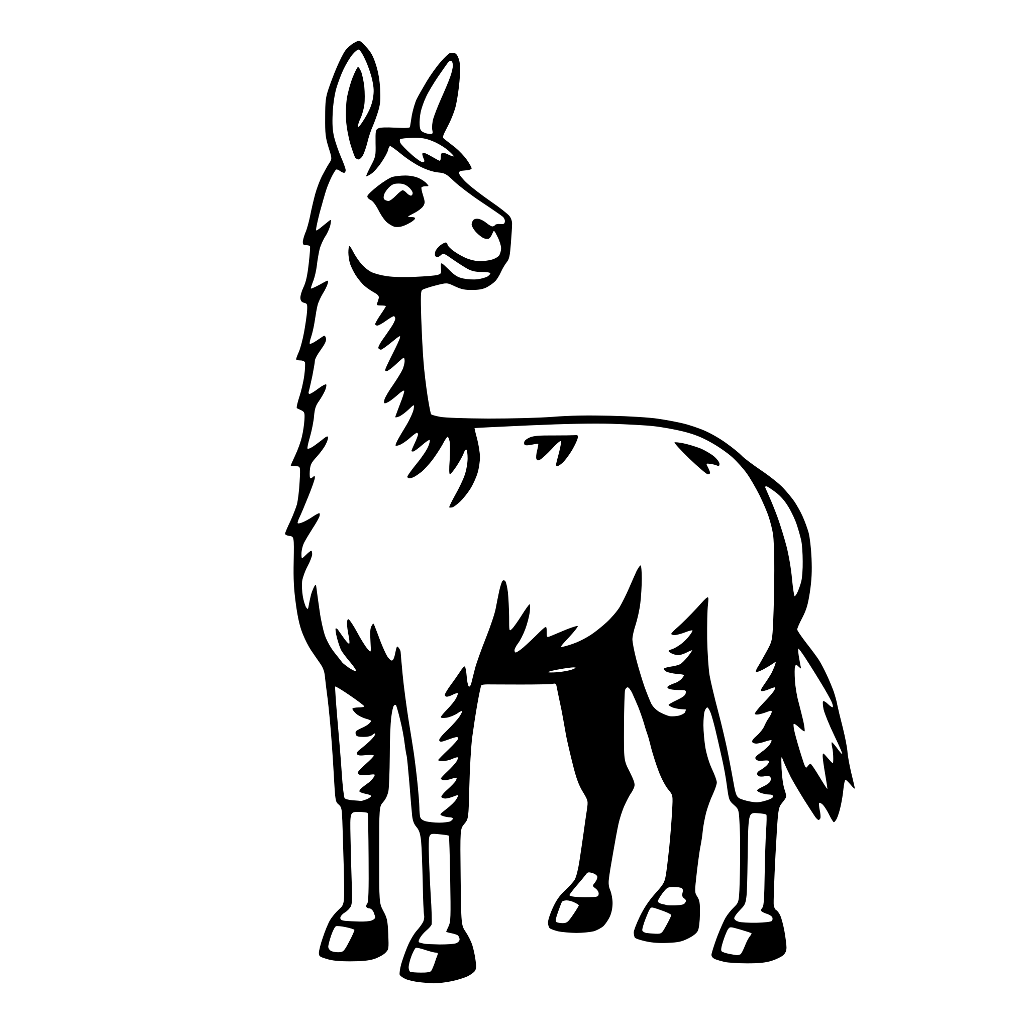 AI-generated SVG of 'llama in pajamas'