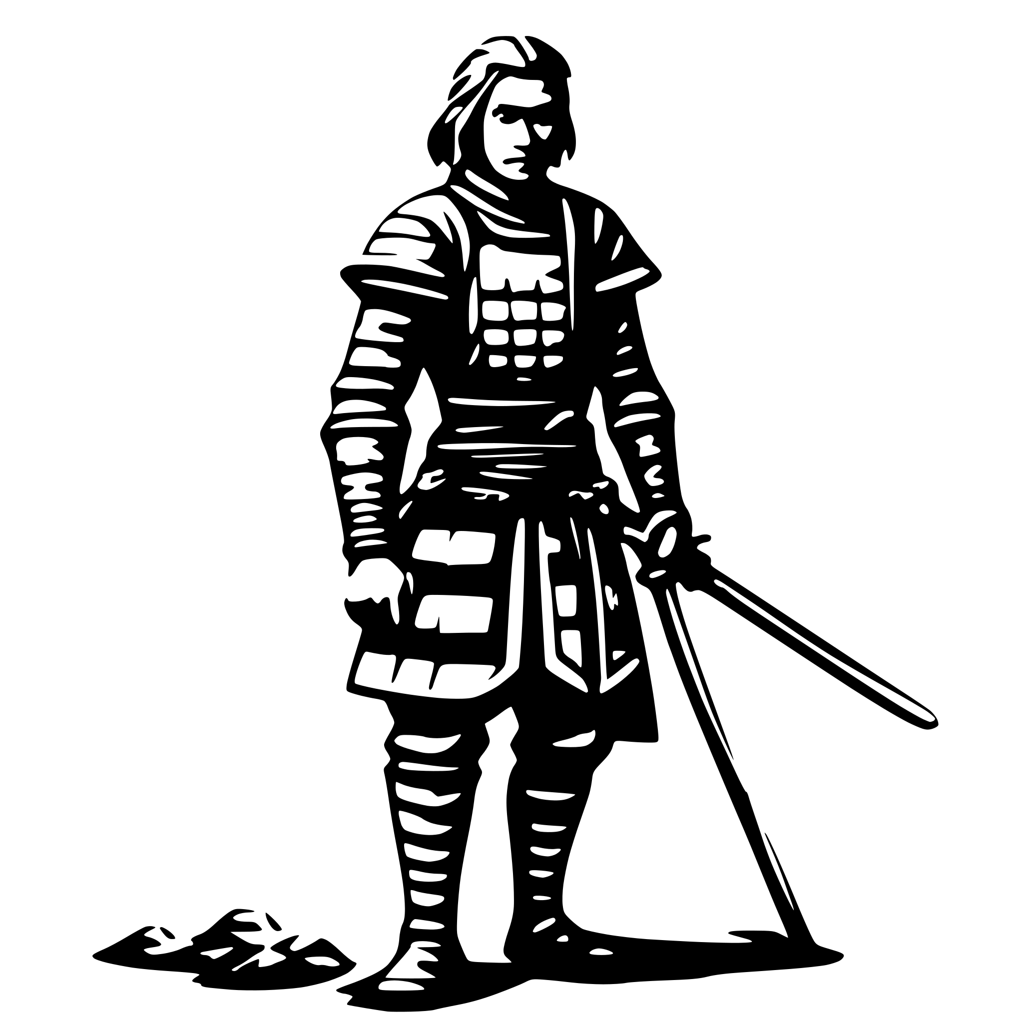 AI-generated SVG of a old samurai