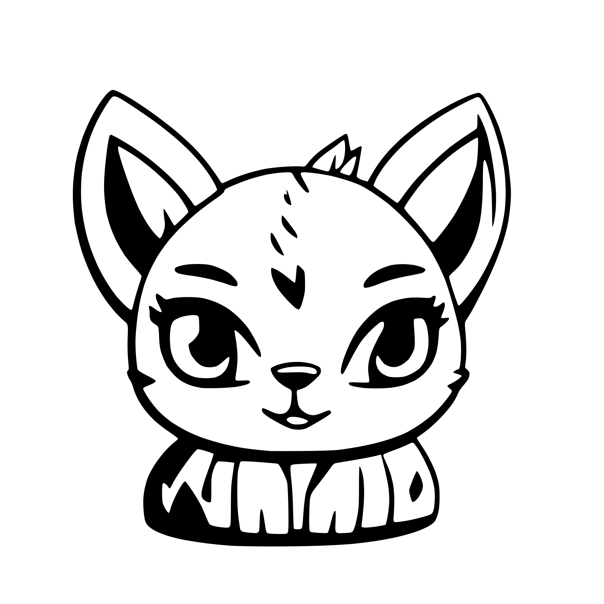 AI-generated SVG of a simplified baby lynx face cute with big black eye and cartoon style