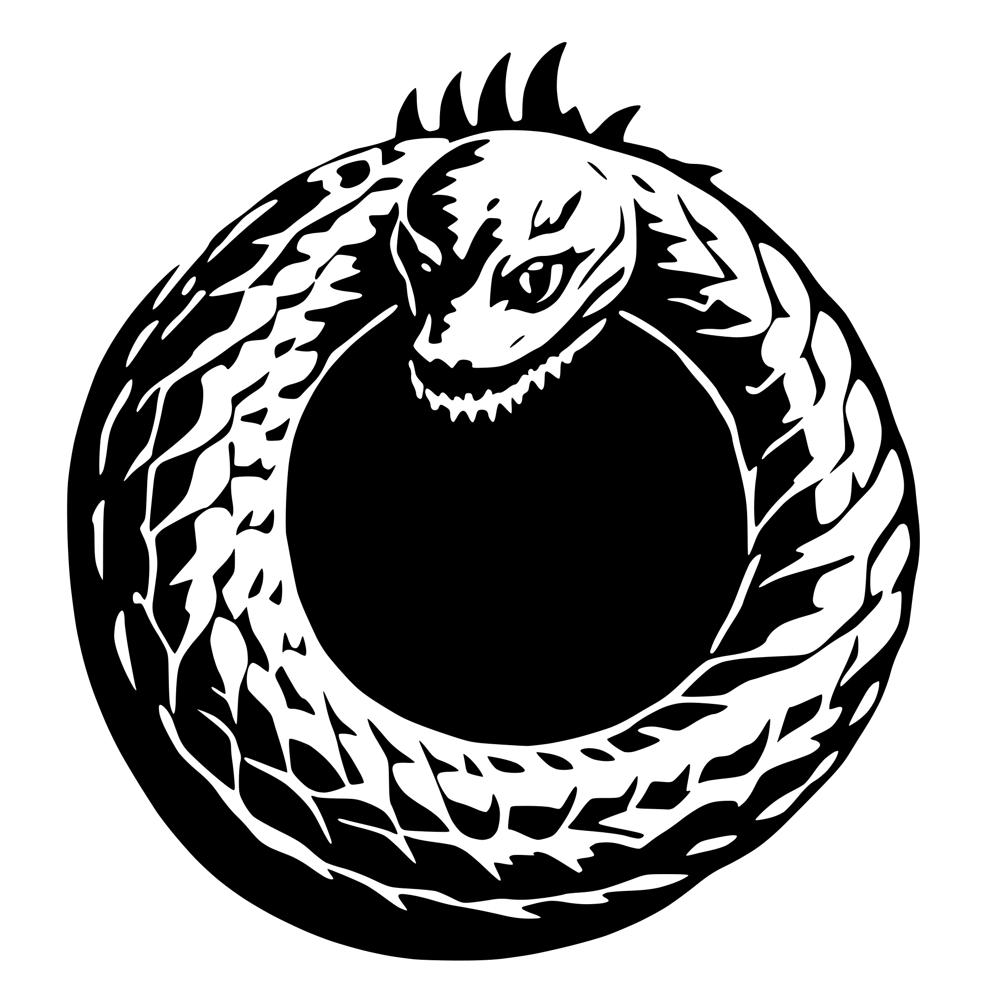 AI-generated SVG of a ouroboros with top view