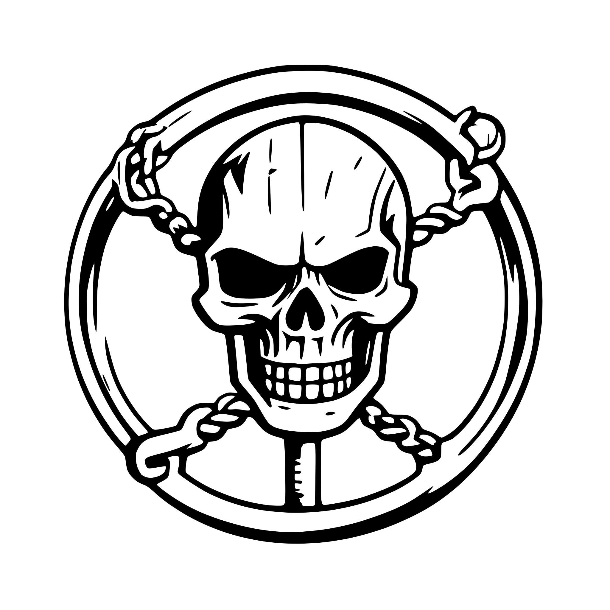 AI-generated SVG of 'sckull and barb wire'