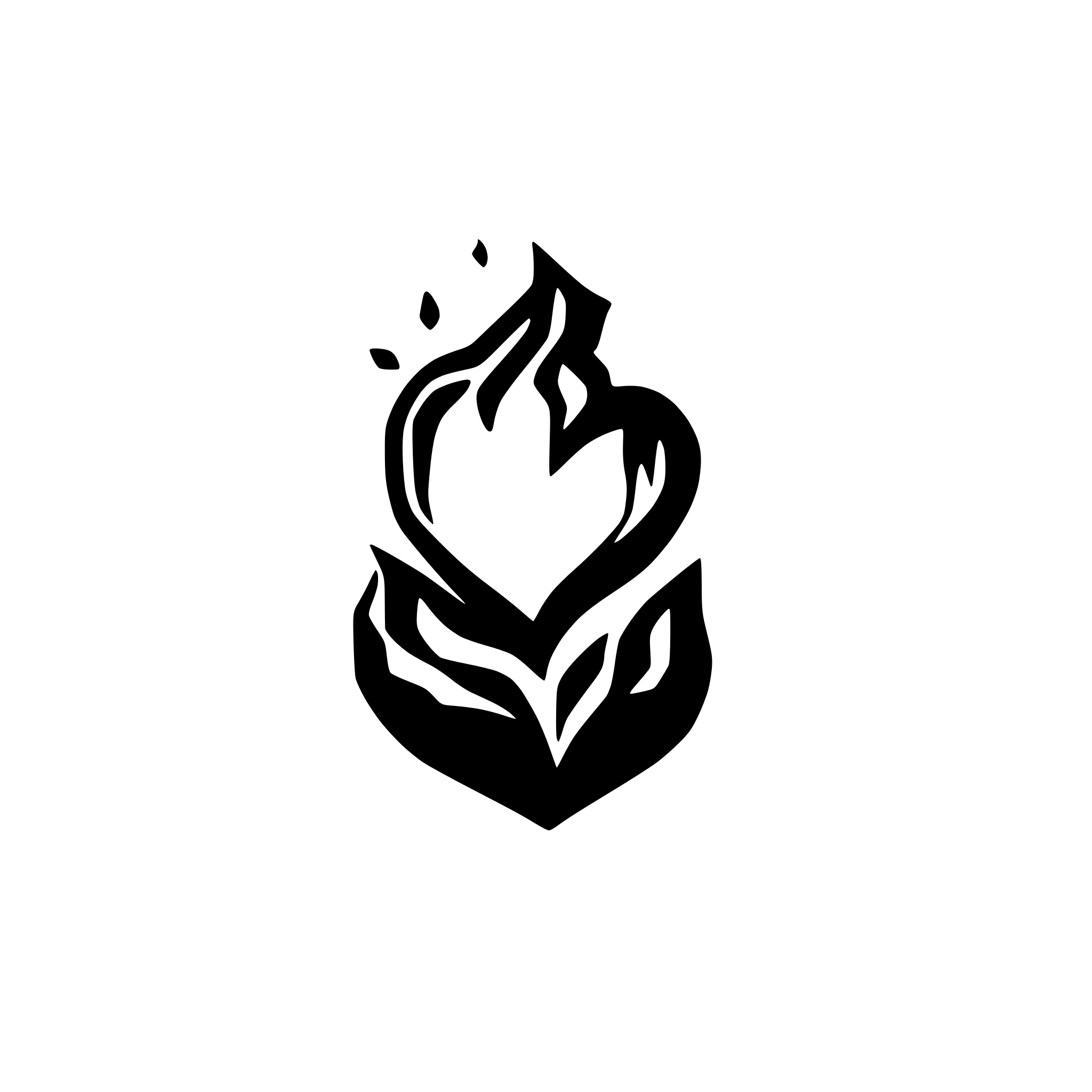AI-generated SVG of a flaming heart