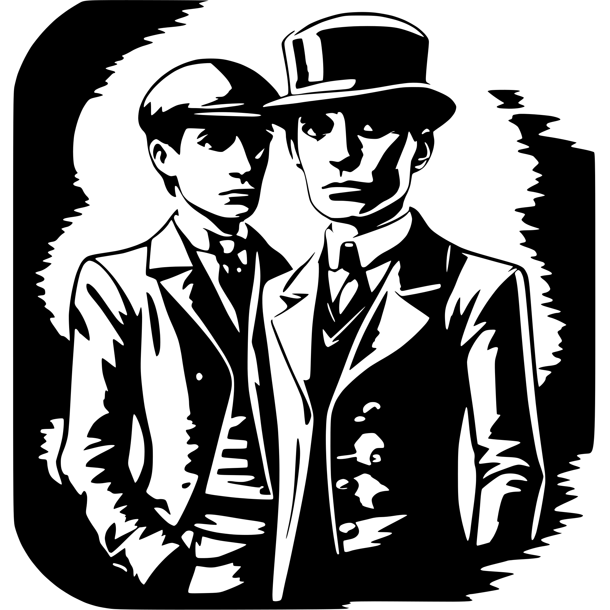 AI-generated SVG of a peaky blinders