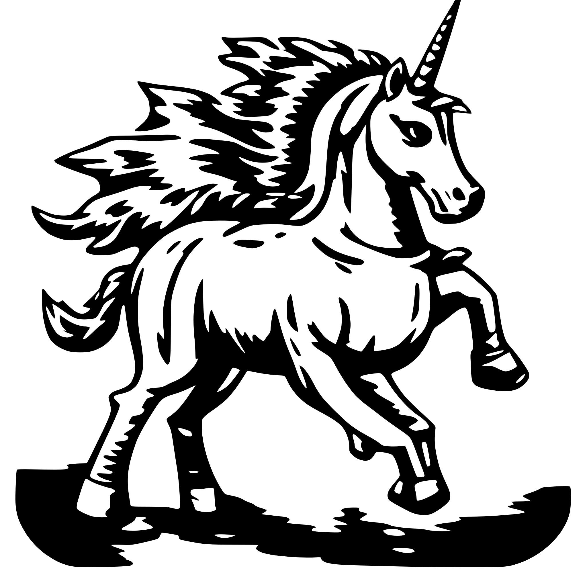 AI-generated SVG of a crazy insane unicorn