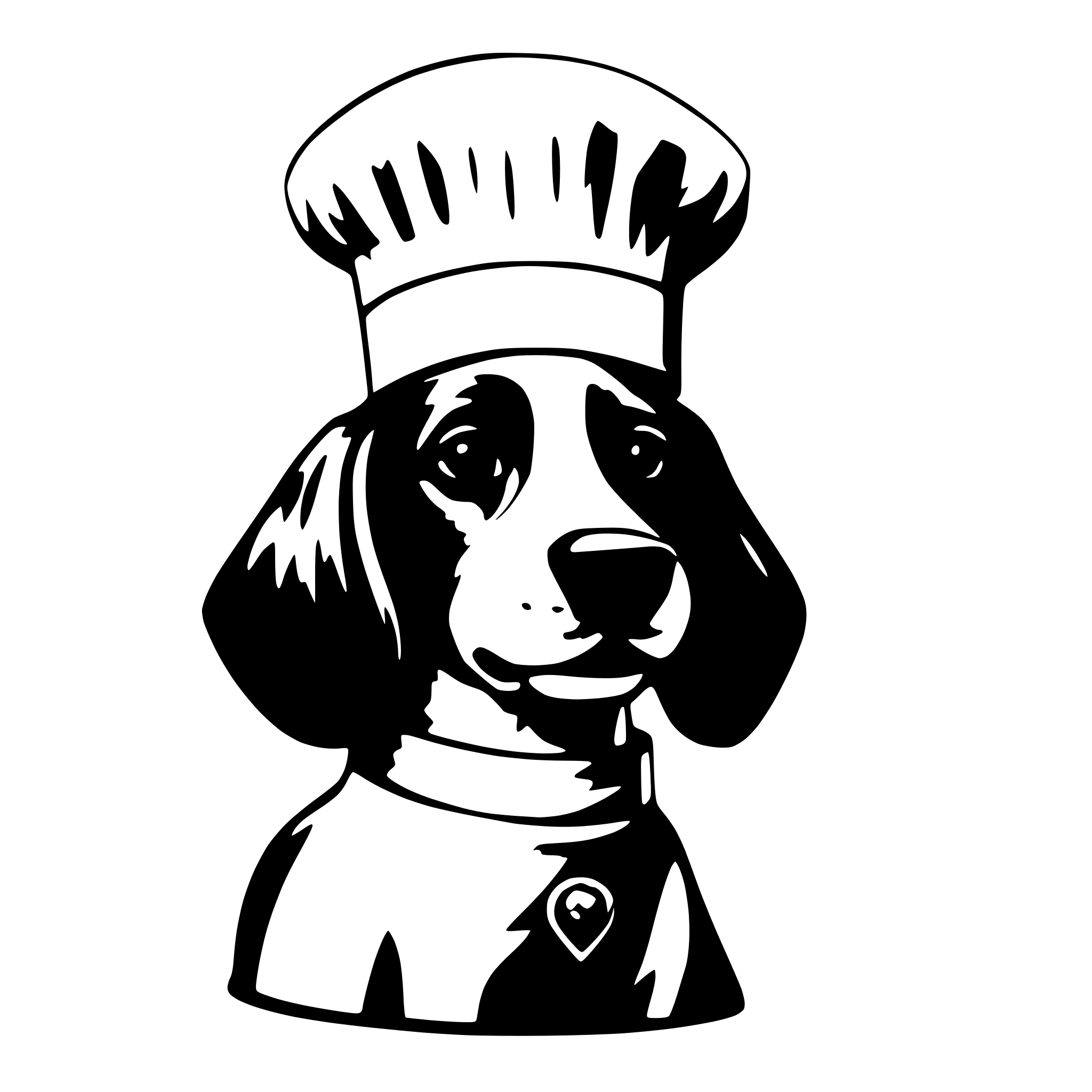 AI-generated SVG of a A Dog With Chef Hat