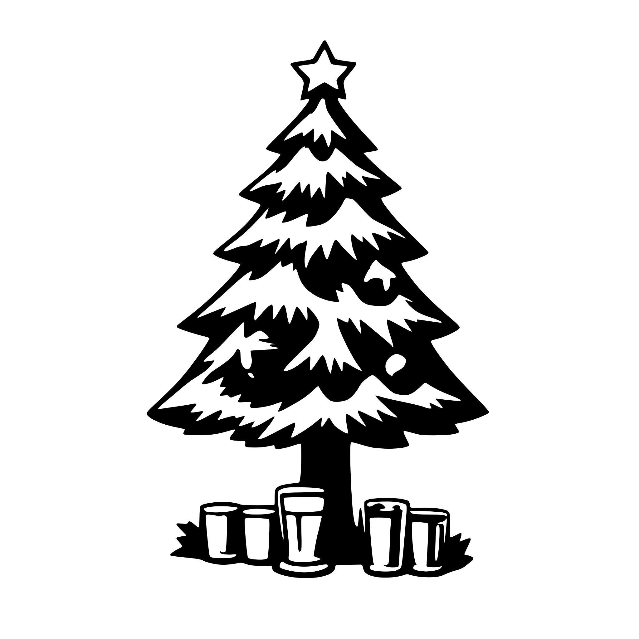 AI-generated SVG of 'christmas tree holding beer'