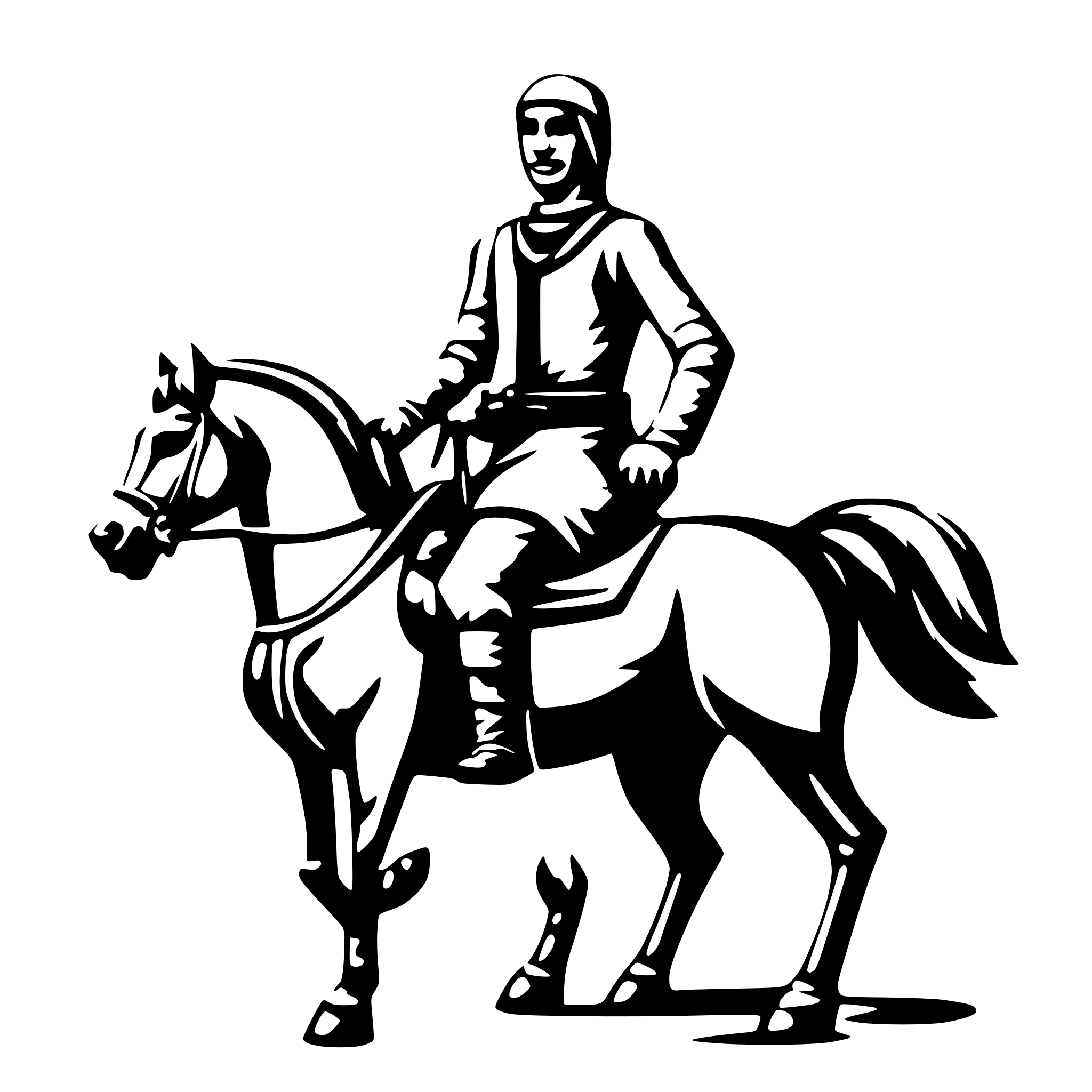 AI-generated SVG of 'hisorical arabic man on horse'