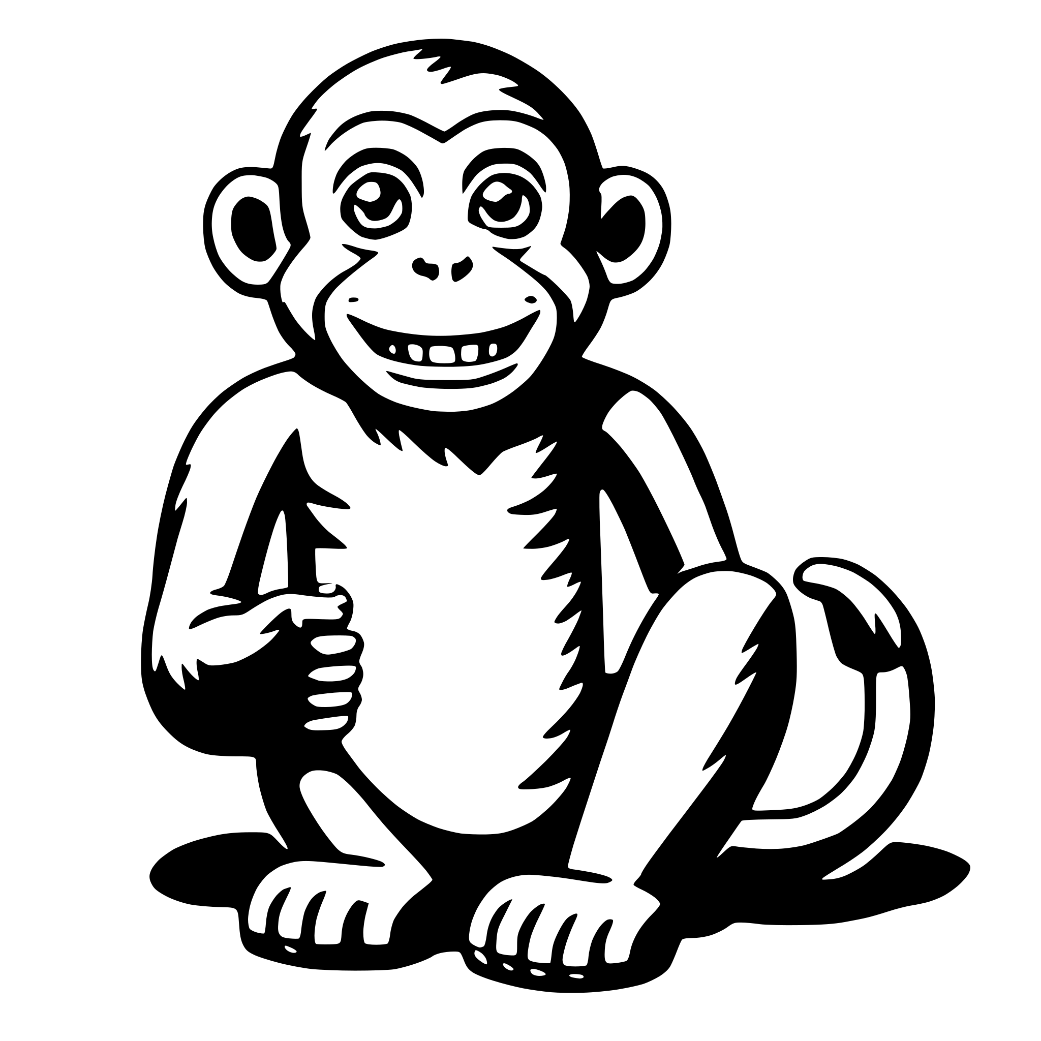 AI-generated SVG of 'monkey holding banana'