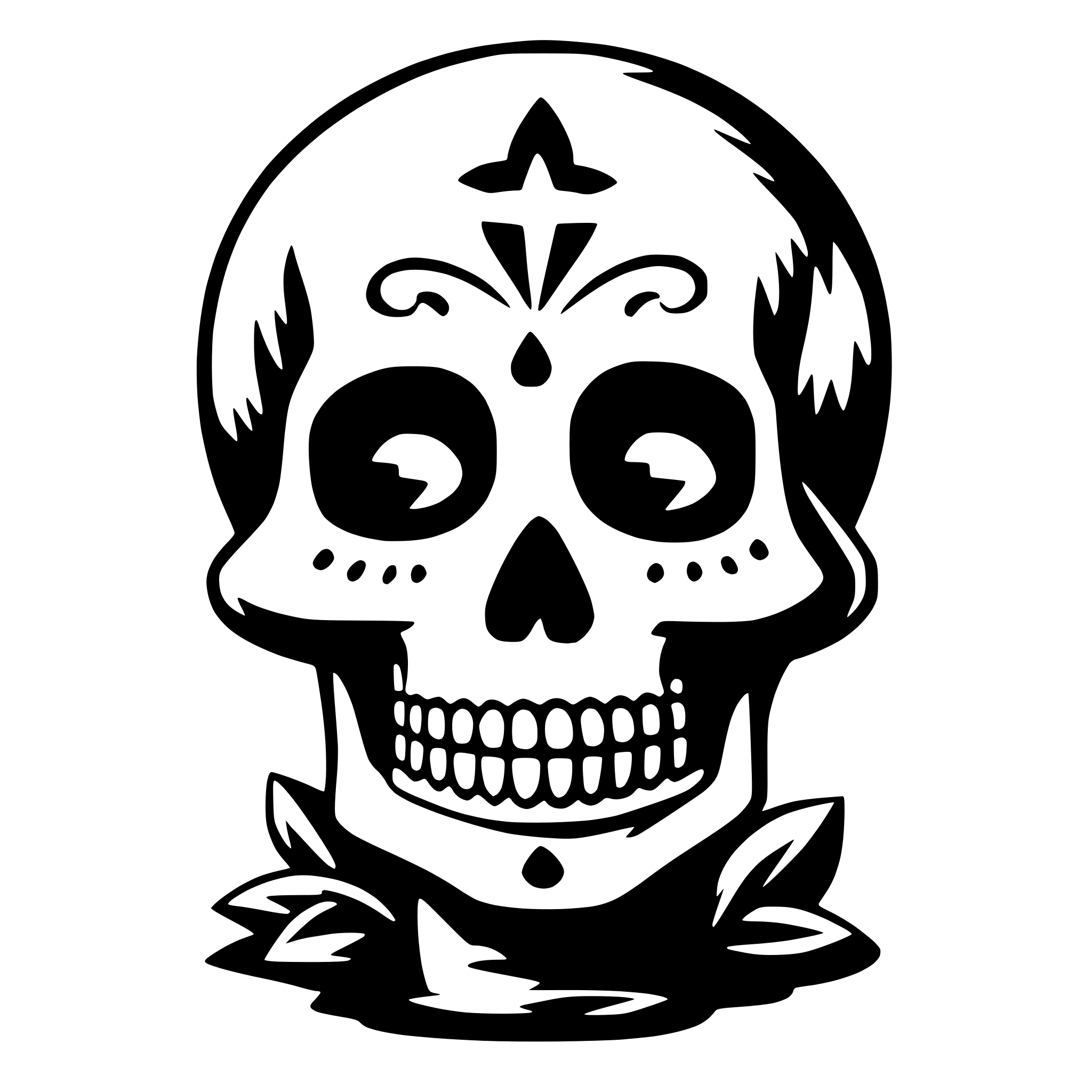 AI-generated SVG of 'day of dead with flowers'