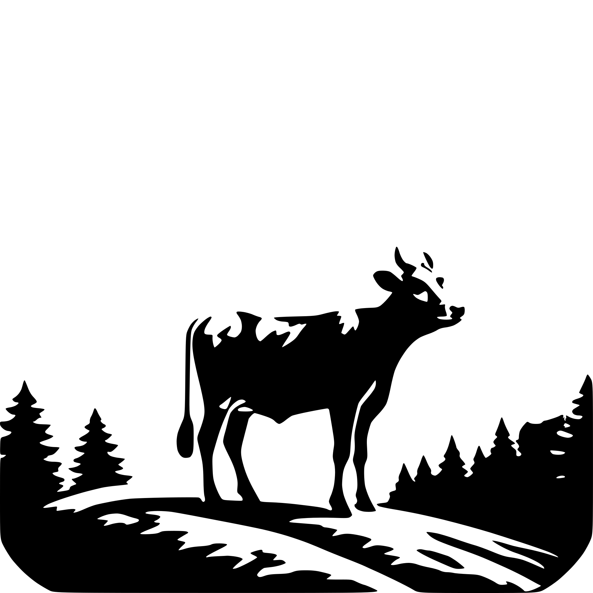 AI-generated SVG of 'swiss cow on a mountain'