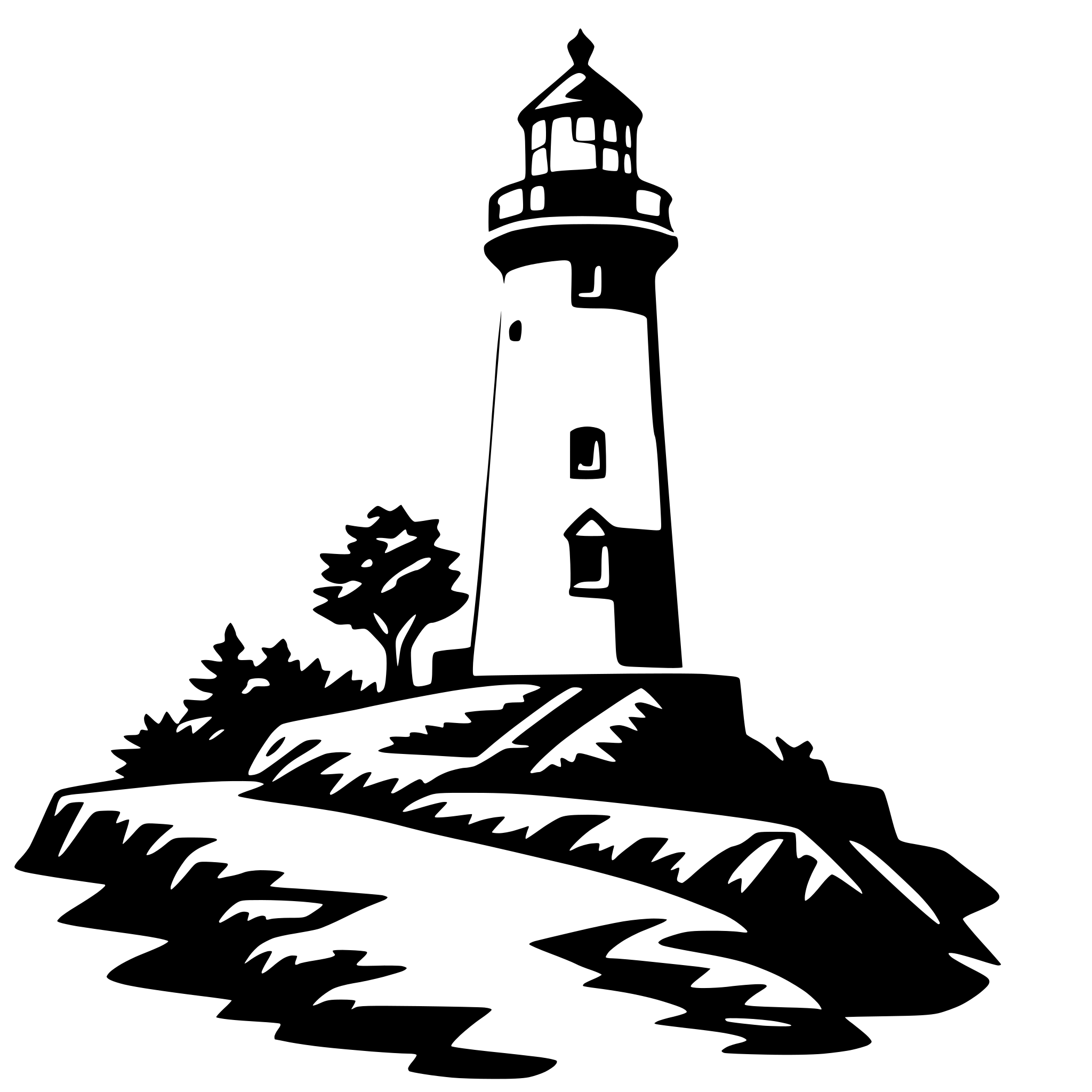 AI-generated SVG of 'lighthouse on a cliff'