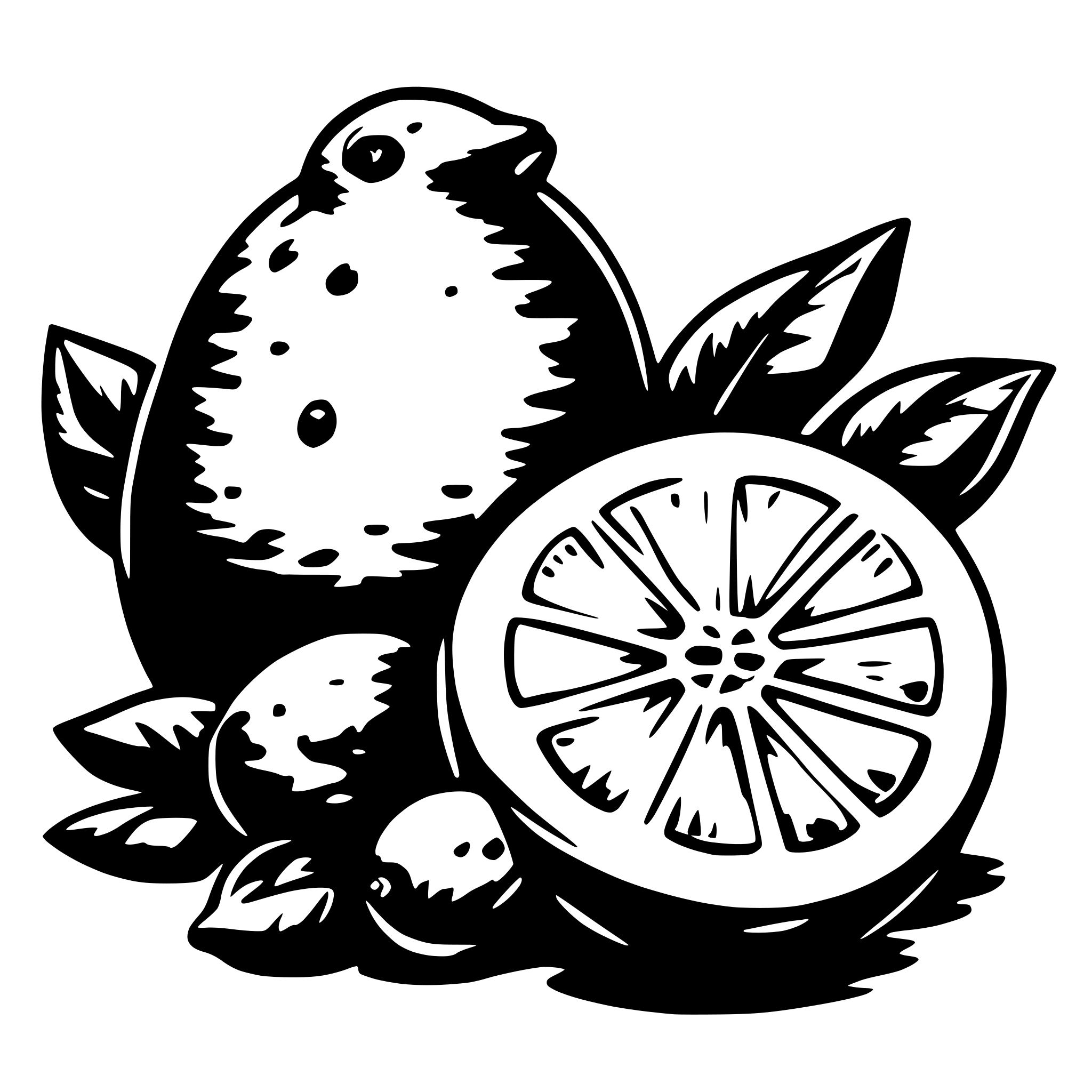 AI-generated SVG of 'Lemons and animals'