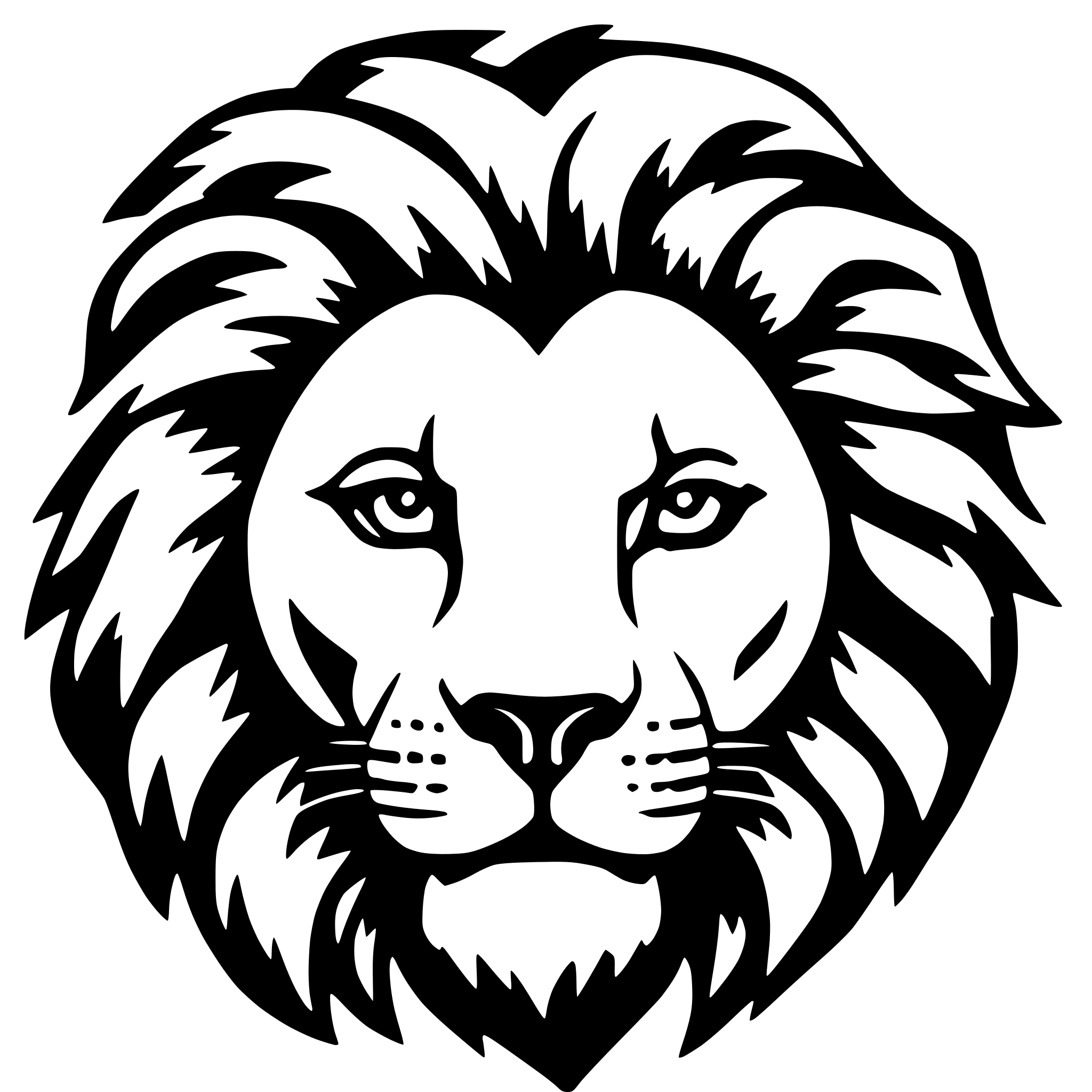 AI-generated SVG of a lion face, logo, mascot