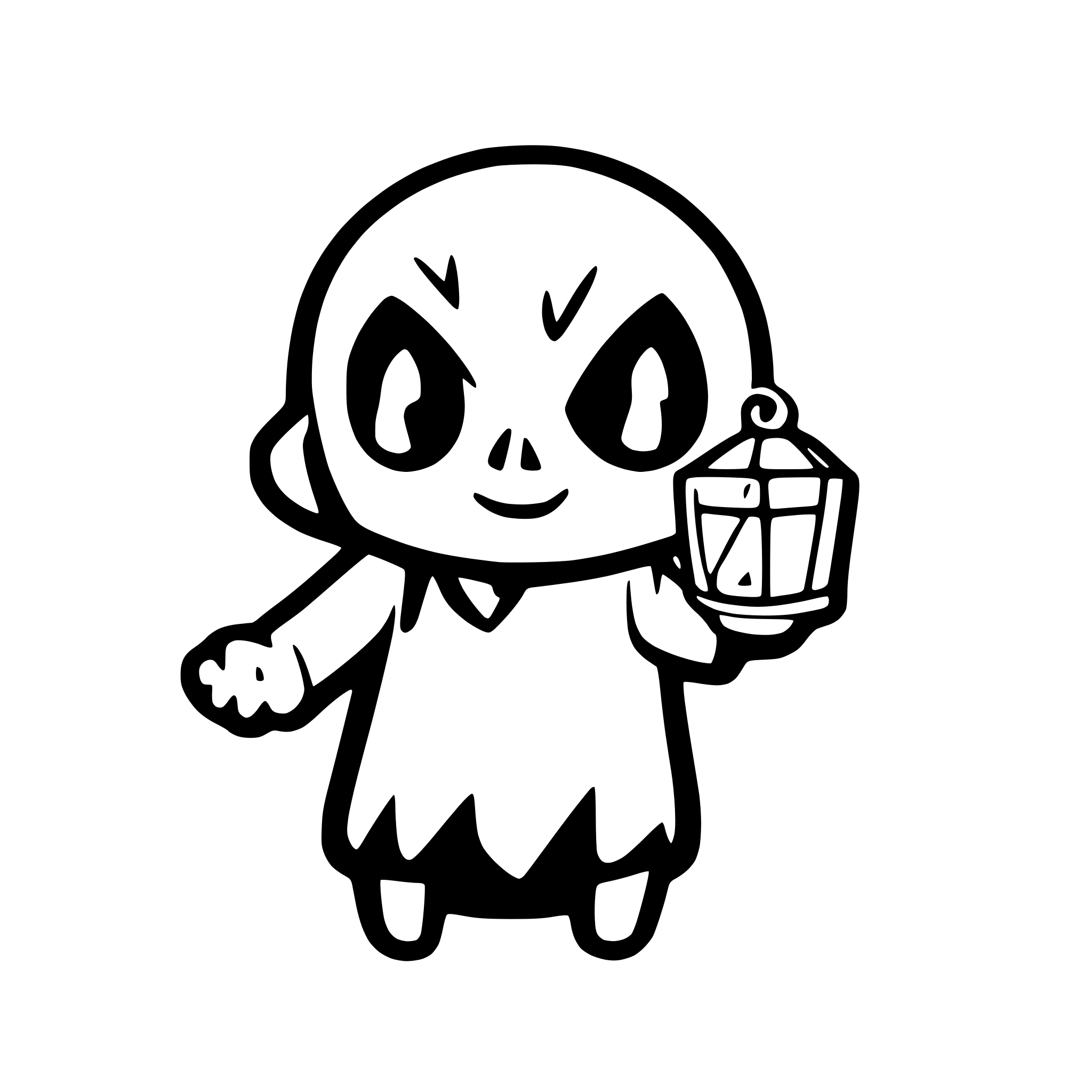 AI-generated SVG of a ghost with a latern in the hand