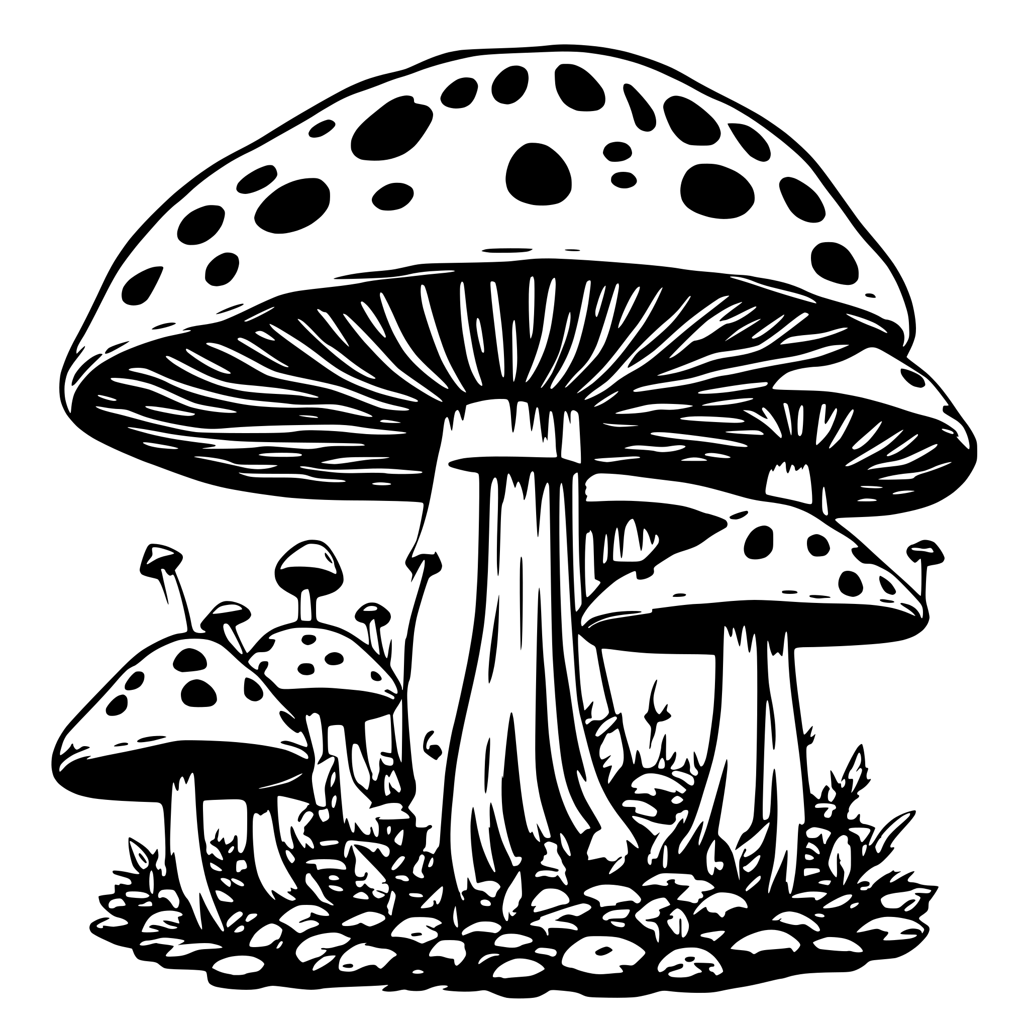 AI-generated SVG of 'Psychedelic mushroom'