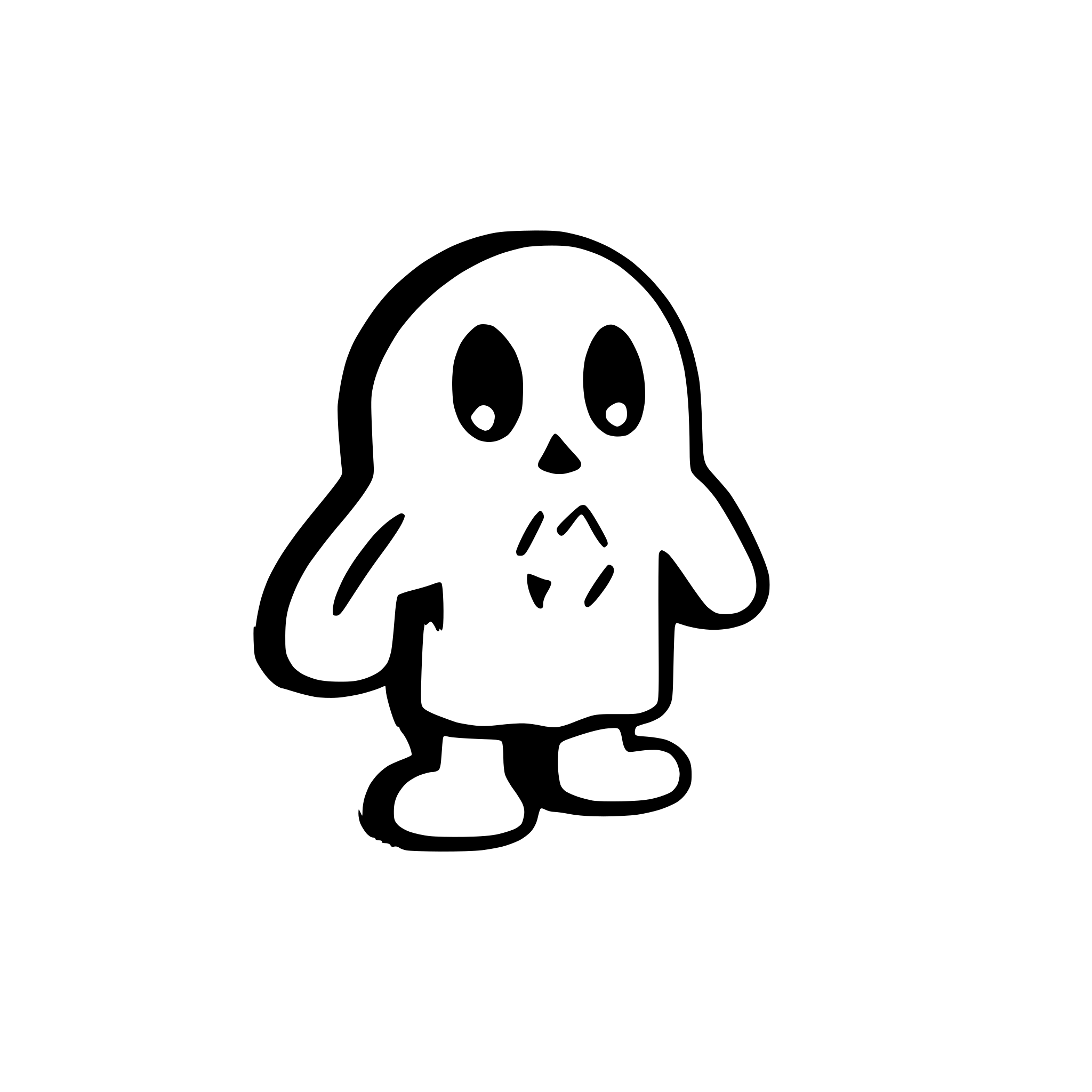 AI-generated SVG of a simple halloween cartoon ghost 3d print