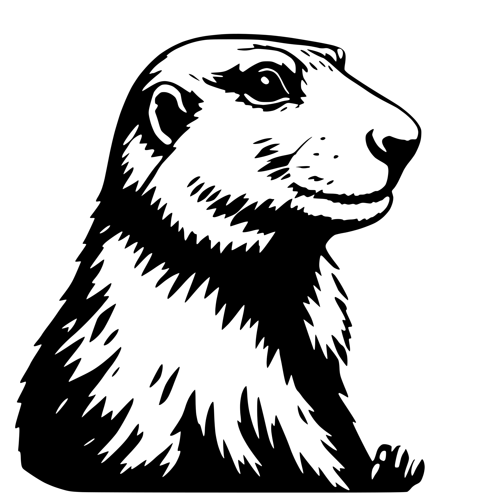 AI-generated SVG of 'a profile view of a marmot'