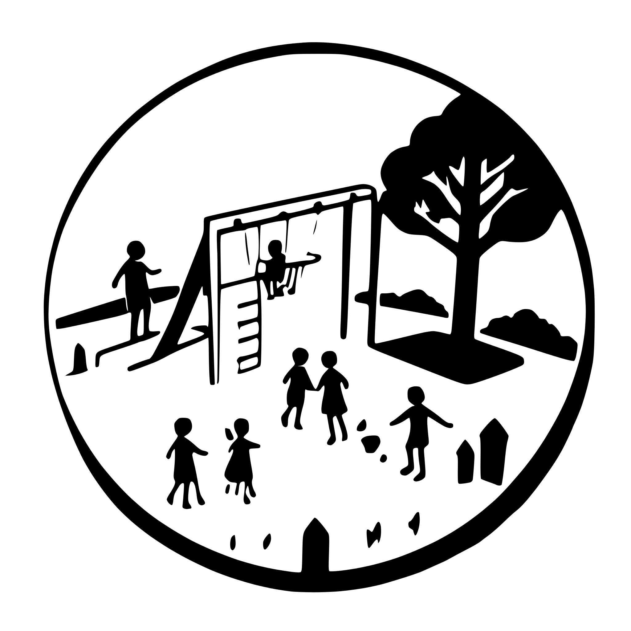 AI-generated SVG of a children playing on a playground