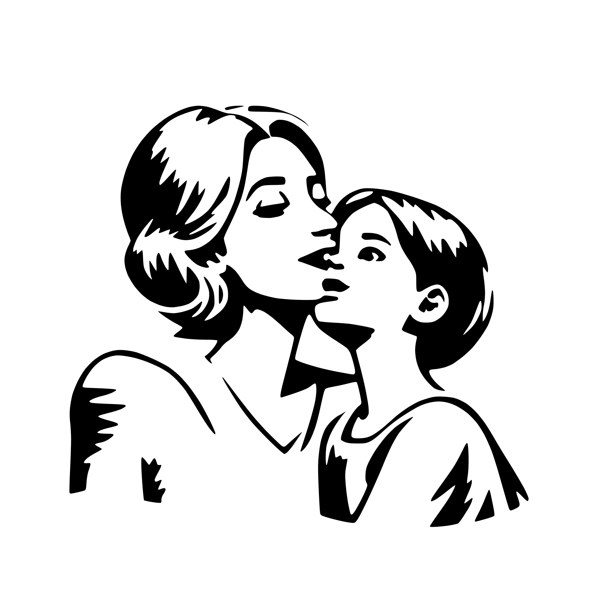 AI-generated SVG of a mother kiss her daughter