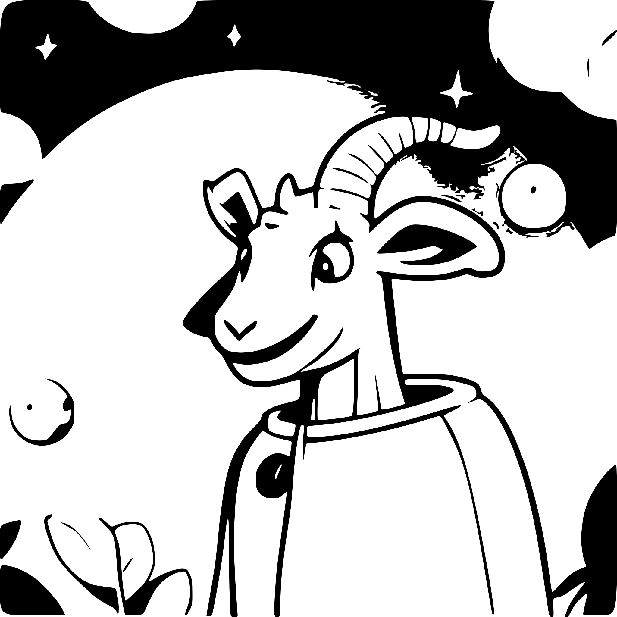AI-generated SVG of a goat taking photos in space