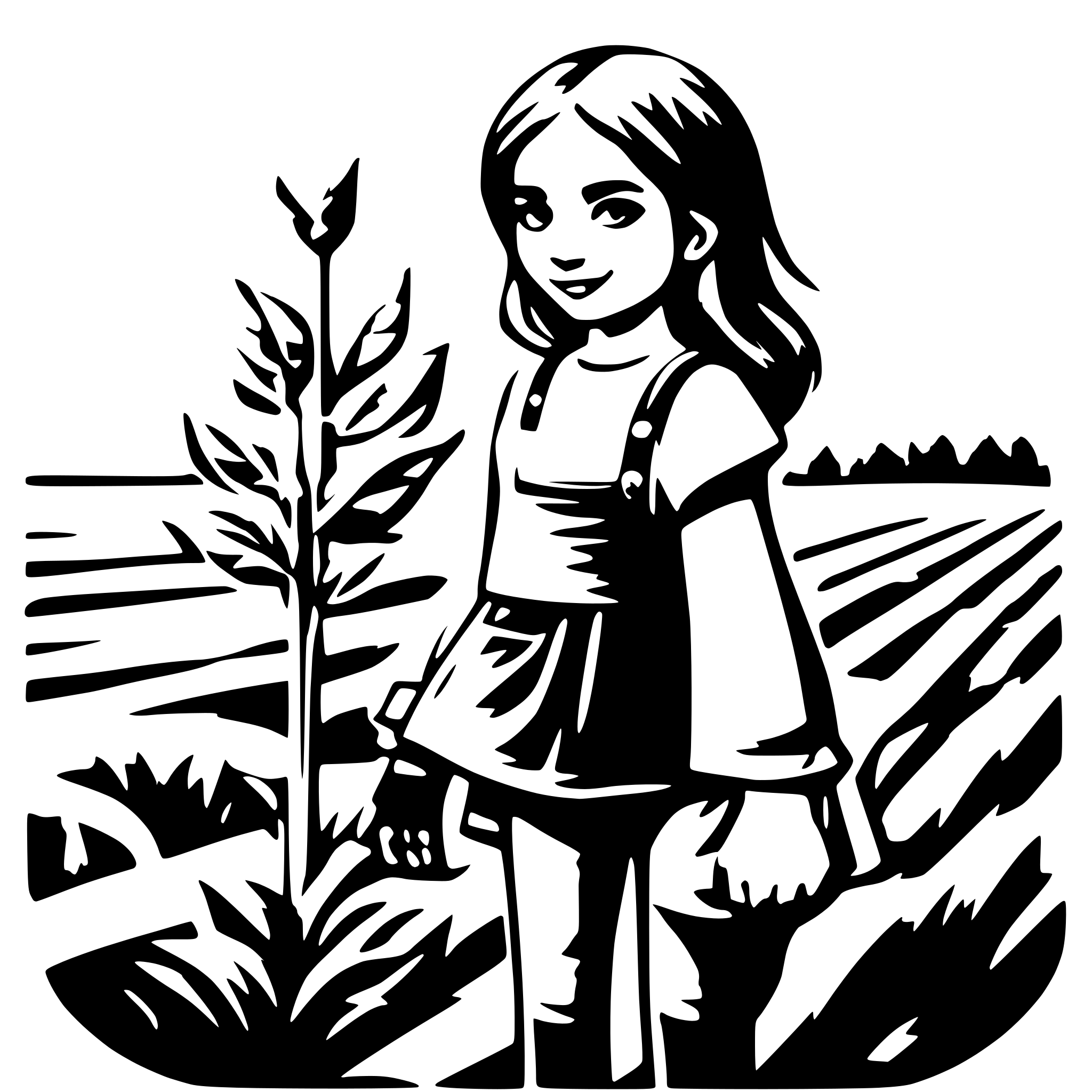 AI-generated SVG of 'farming and girl'