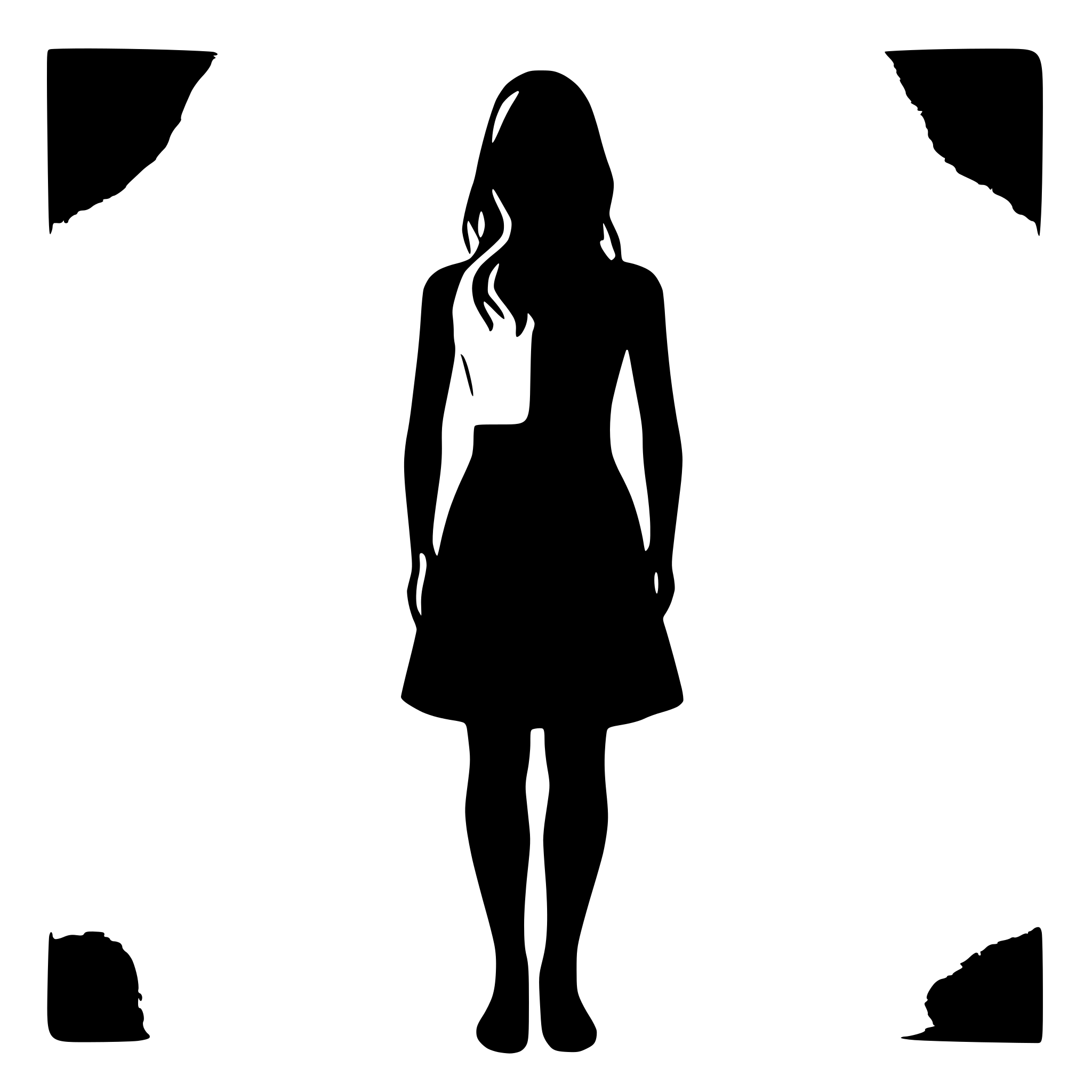 AI-generated SVG of a a silhouette outline of an adult woman standing, viewed from behind. her head and feet should be visible. just her outline filled in, no more detail, no floor shadow. she should be facing forwards.