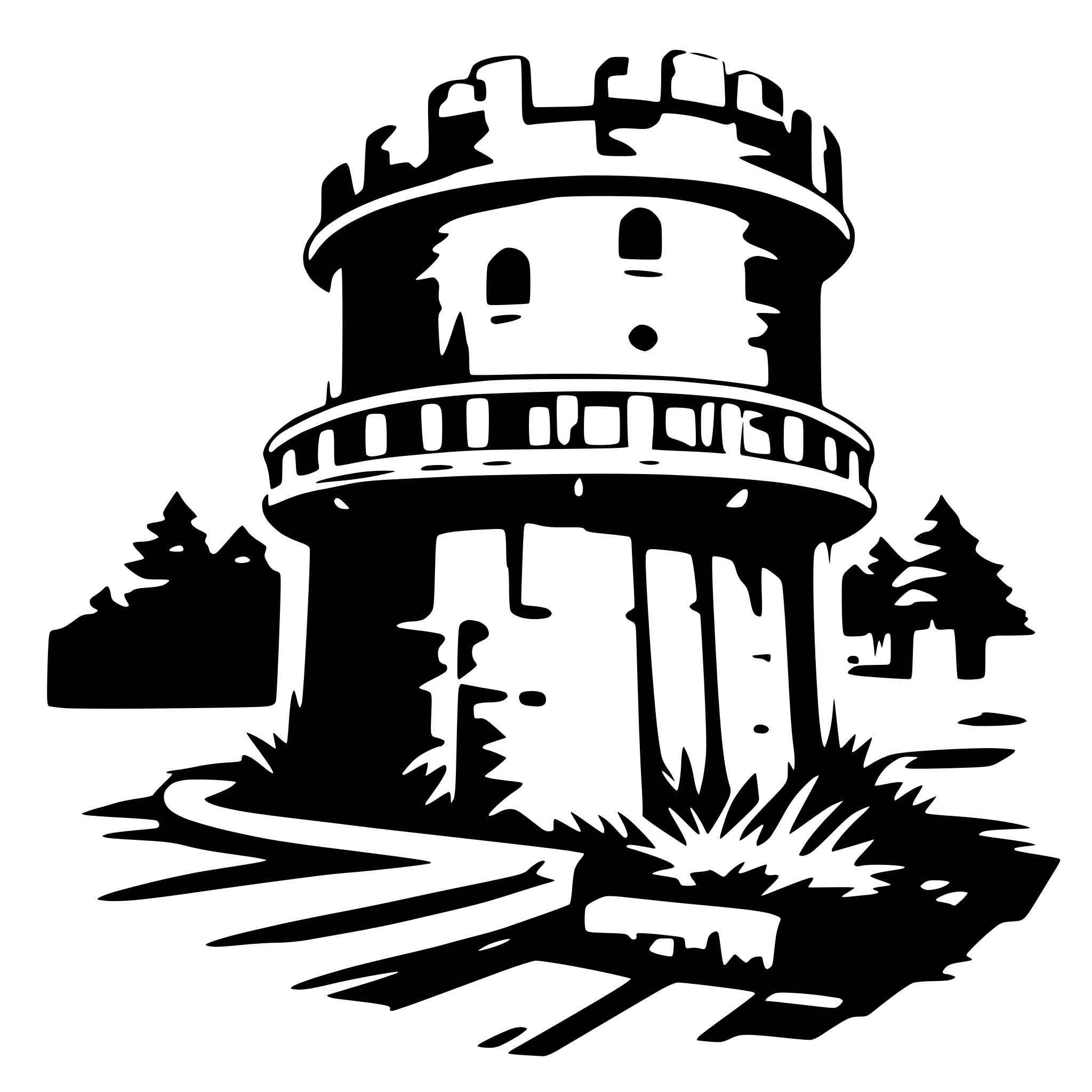 AI-generated SVG of a bastion guardrail