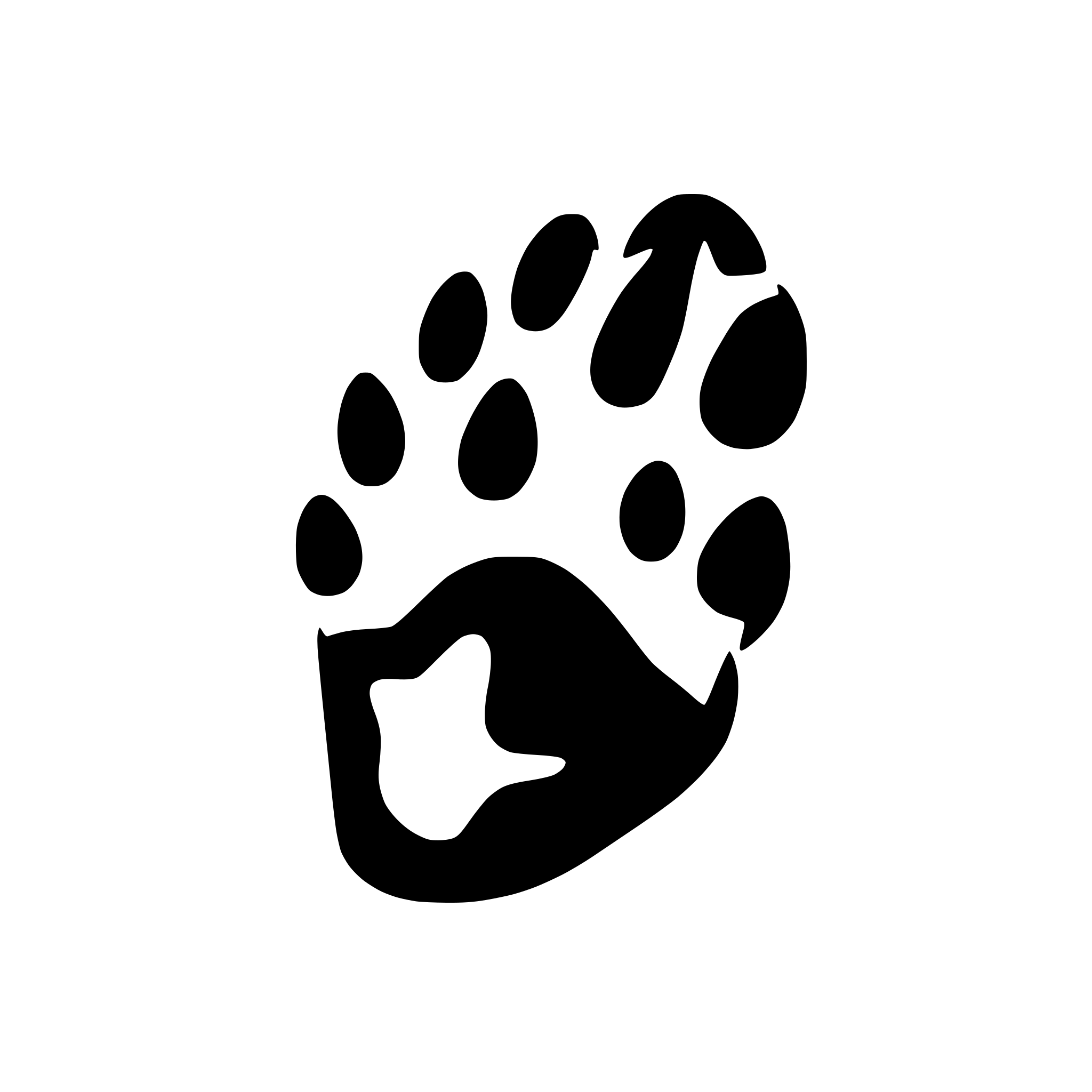 AI-generated SVG of 'dog paw track'