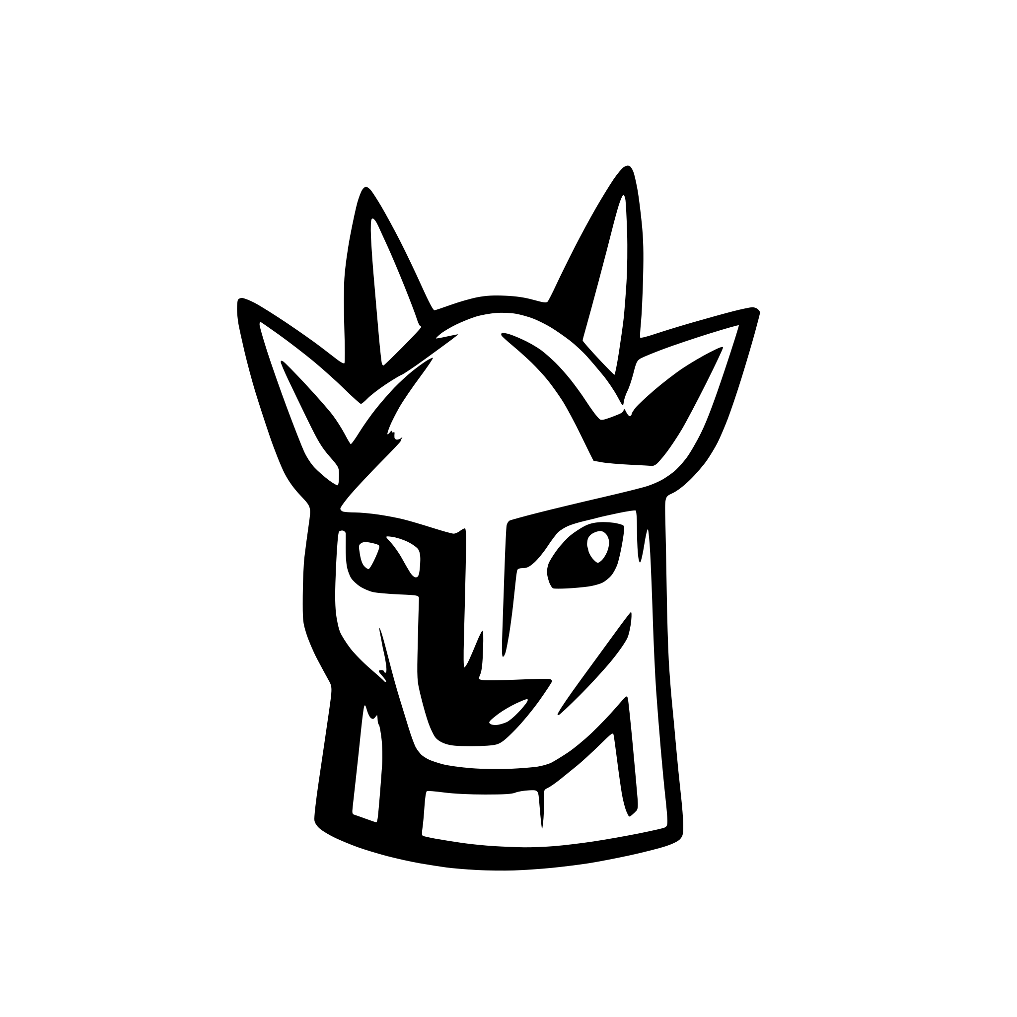 AI-generated SVG of a lama head with red and green
