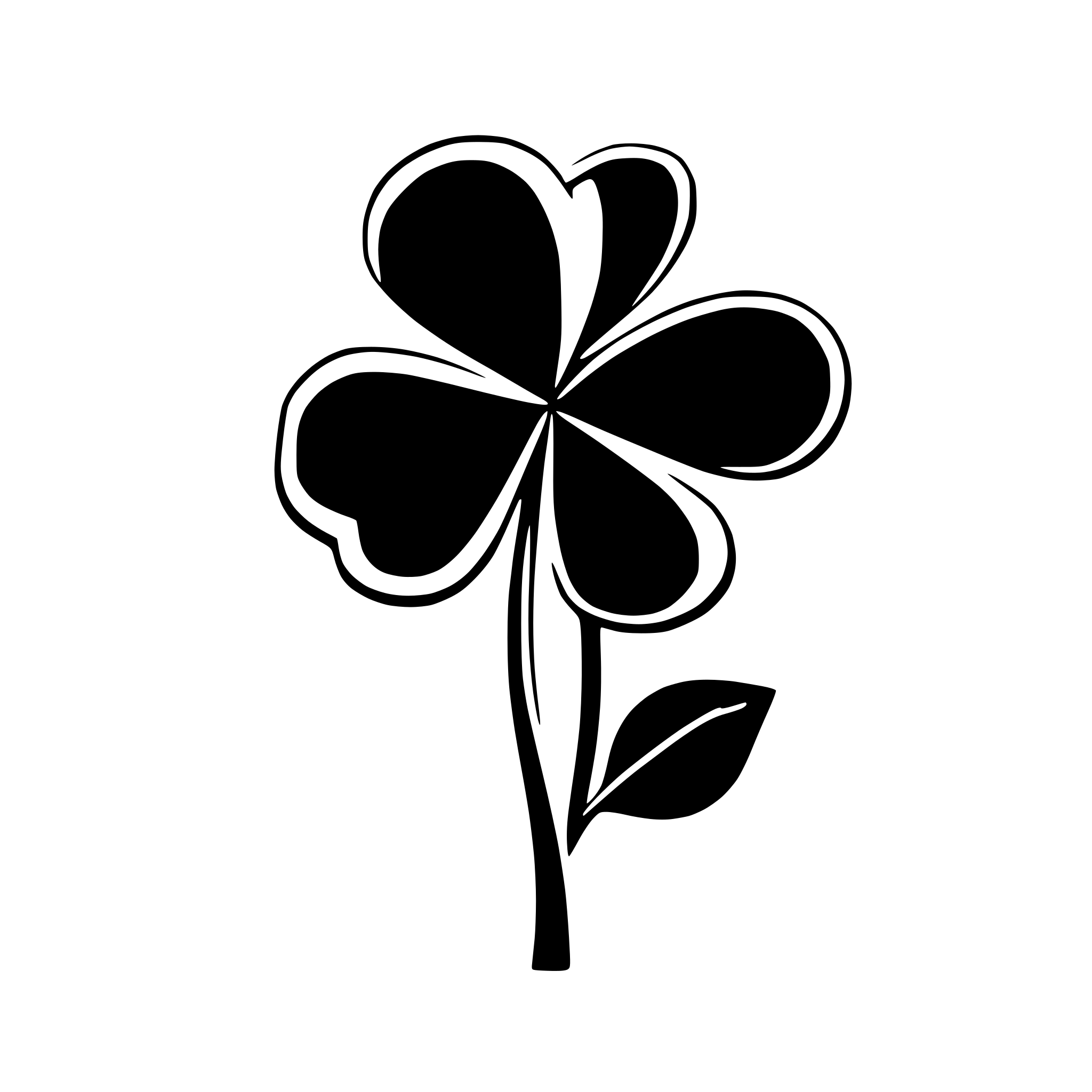 AI-generated SVG of 'blue 4 left clover simple'
