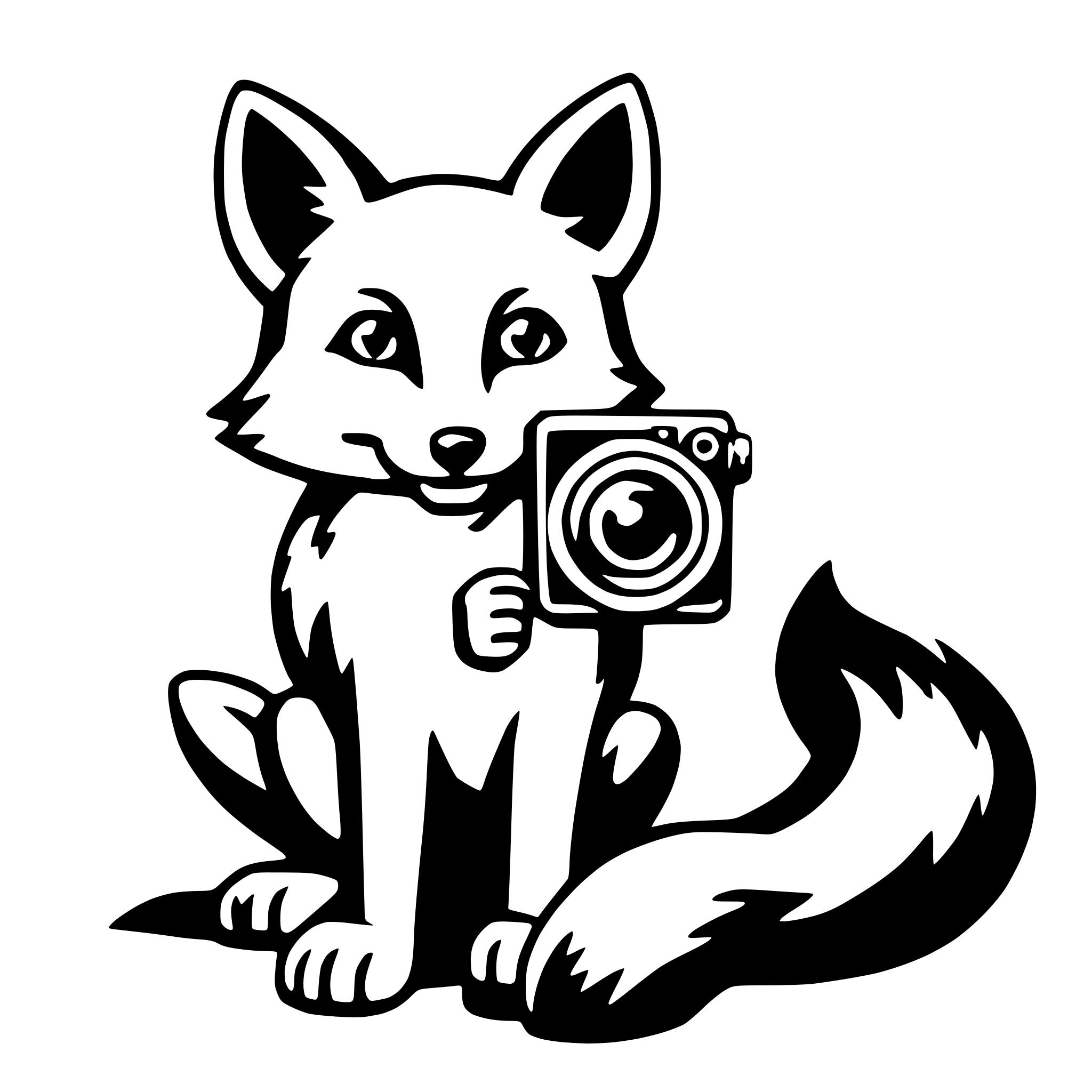 AI-generated SVG of a fox with camera