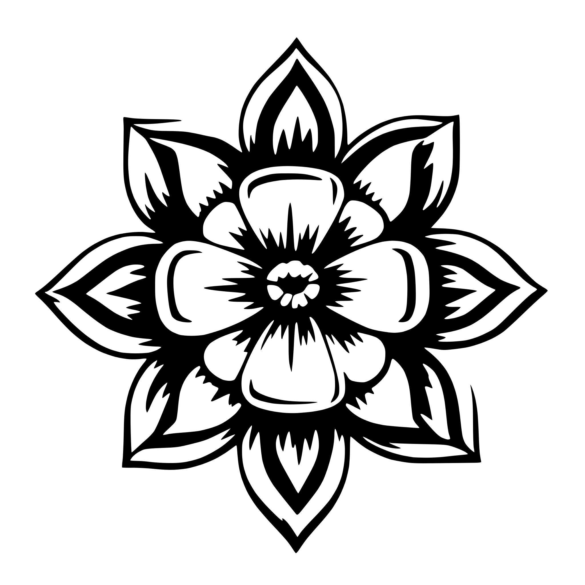 AI-generated SVG of 'symetrical basic flower'