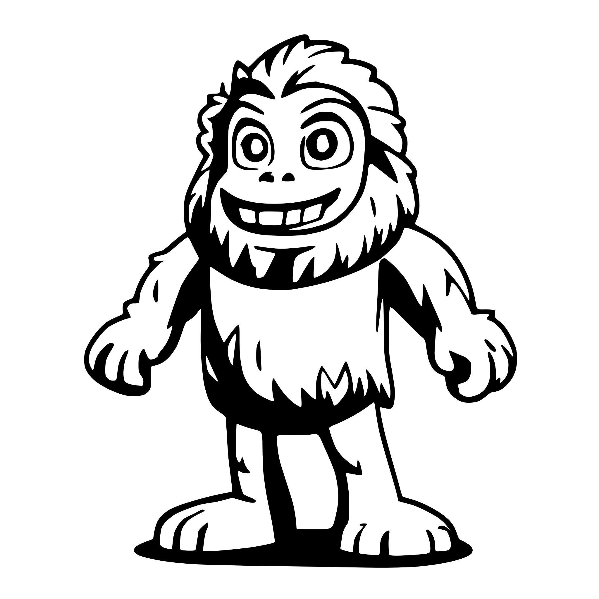 AI-generated SVG of 'cute cartoonish bigfoot creature'