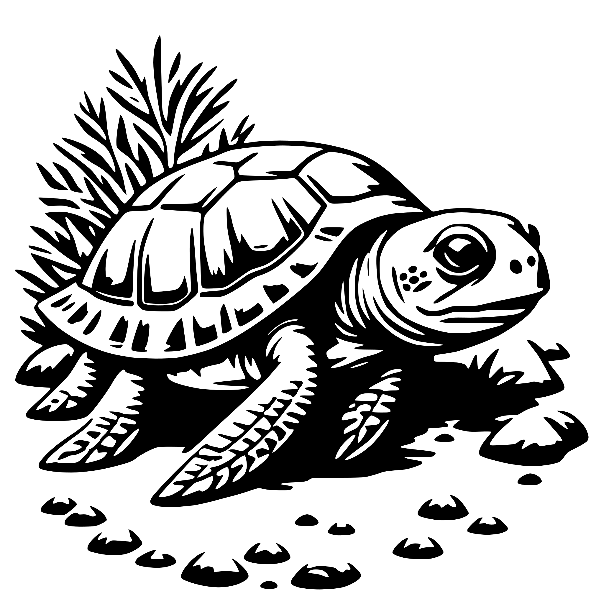 AI-generated SVG of 'turtle and seaweed'