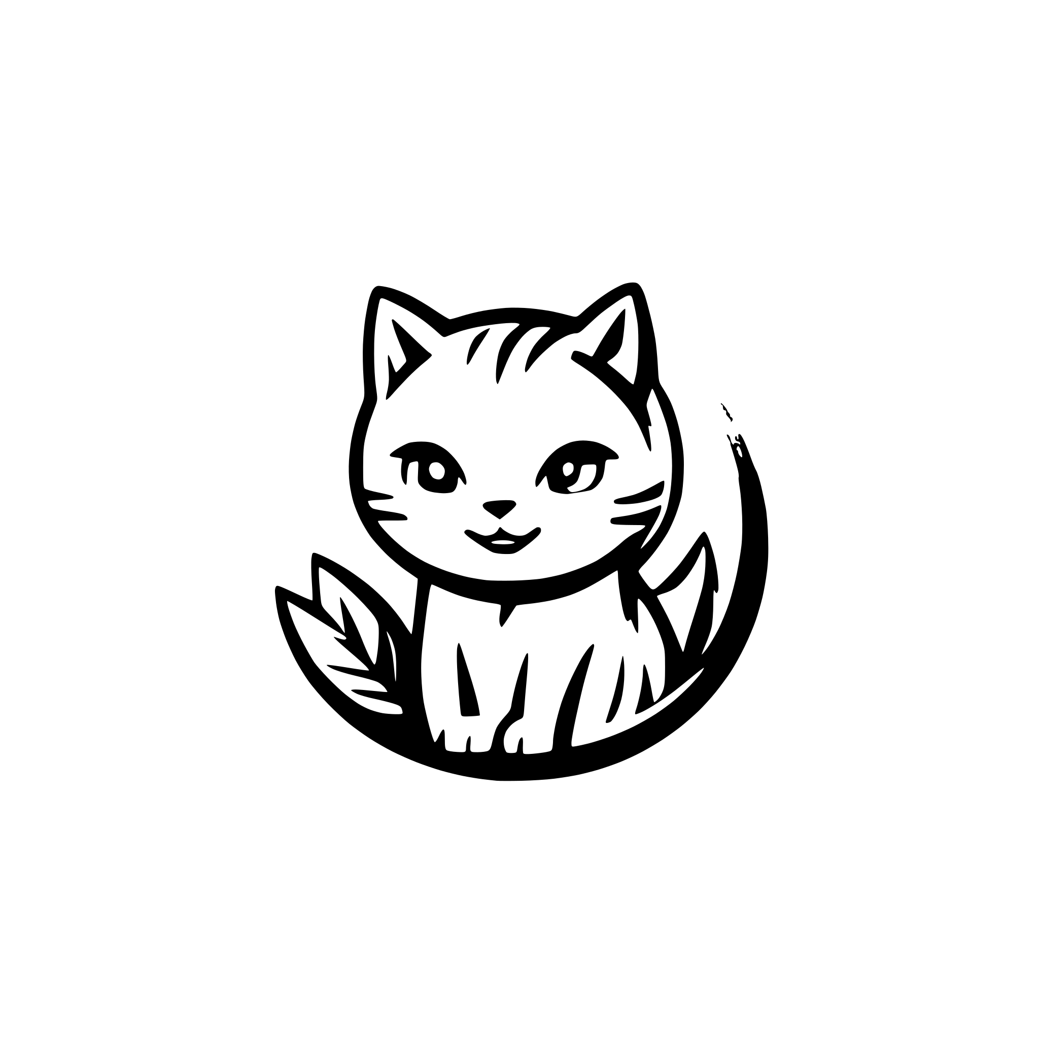 AI-generated SVG of a A cute orange cat logo