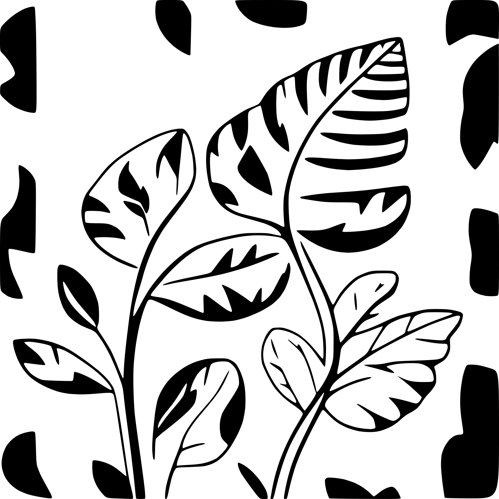 AI-generated SVG of 'fern leaves with spirals'