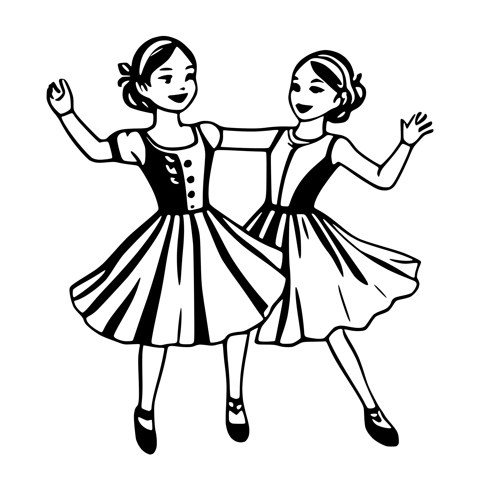 AI-generated SVG of a hungarian dancing pair