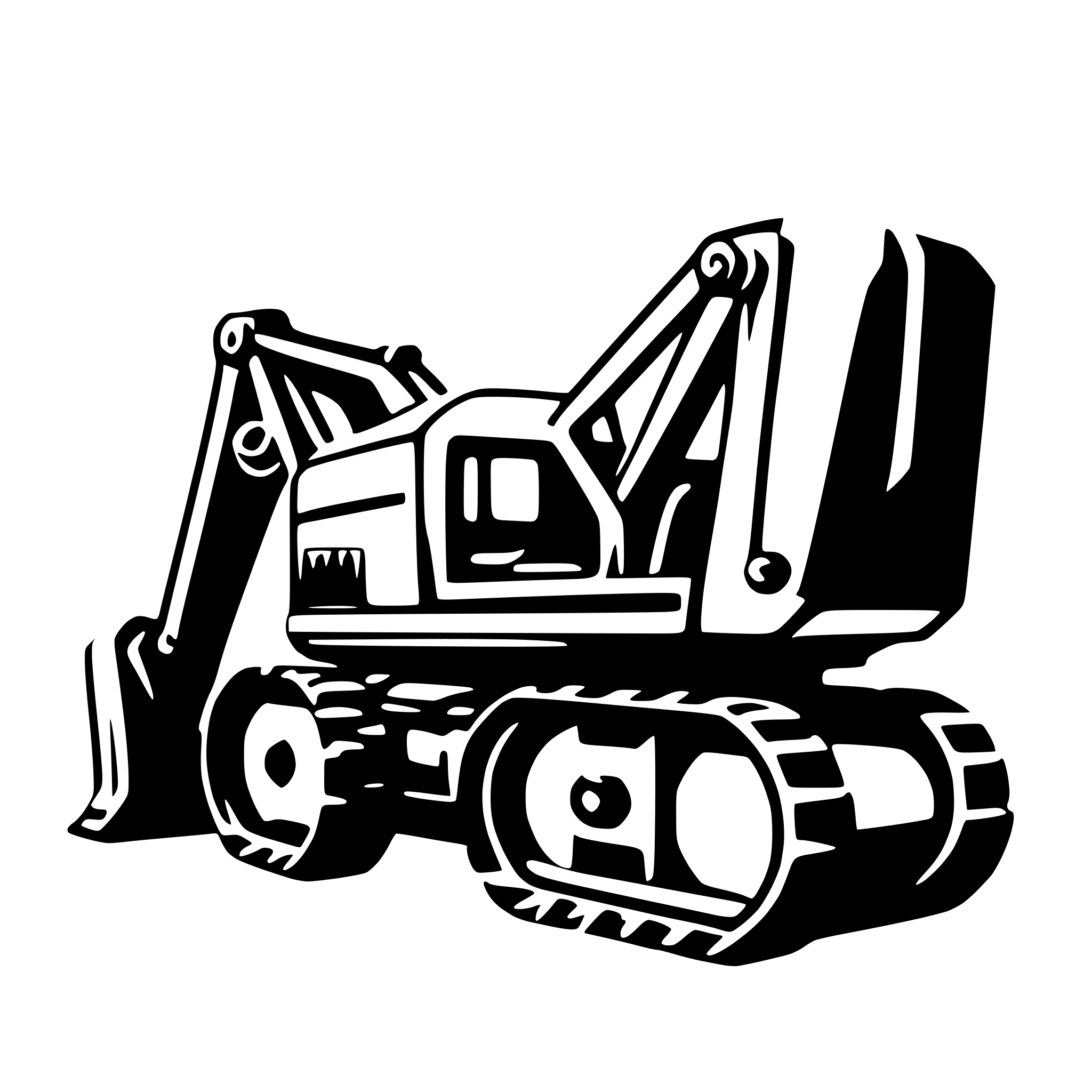 AI-generated SVG of 'excavator laser cutter'