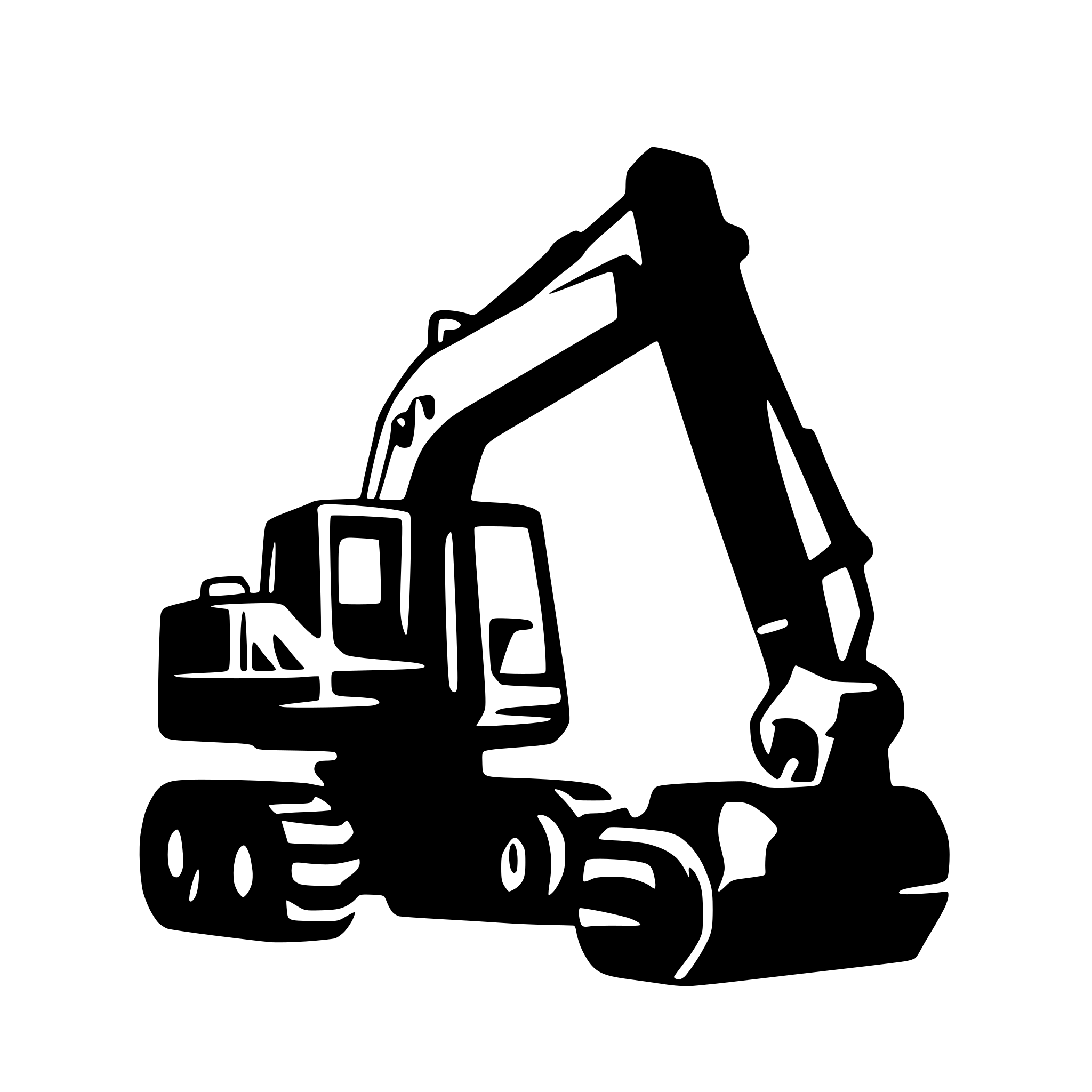 AI-generated SVG of a 2d excavator