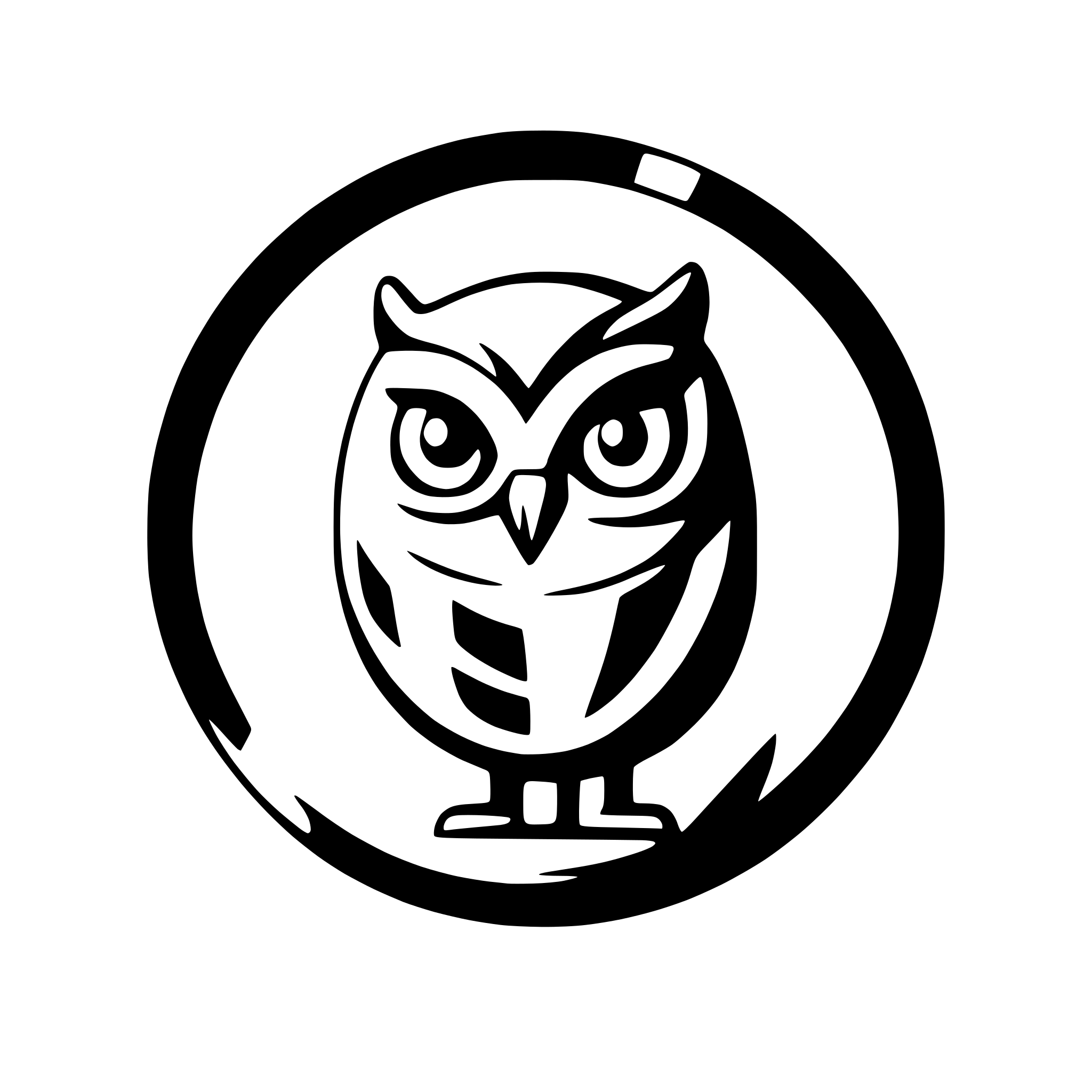AI-generated SVG of 'abstract owl with large eyes'